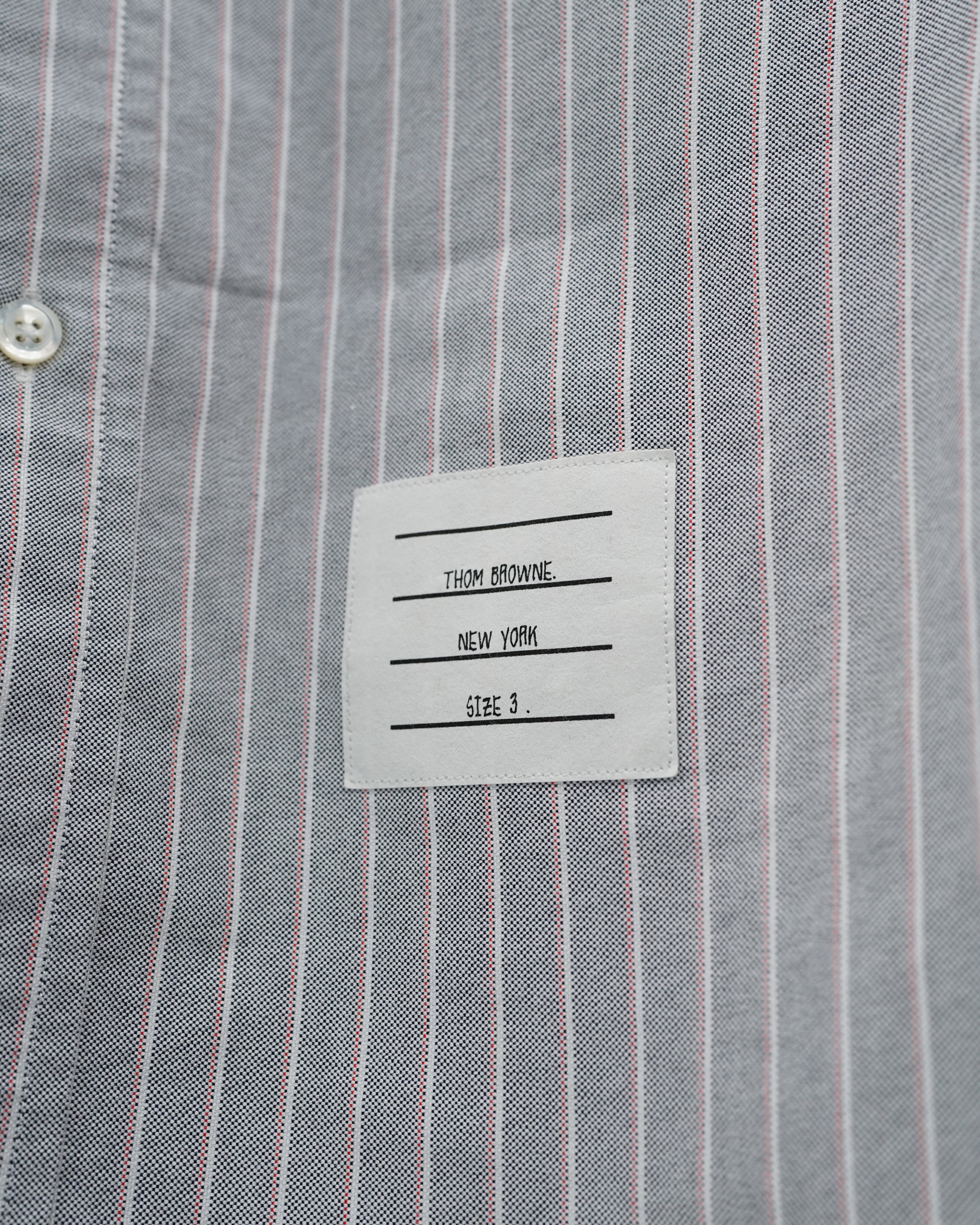 THOM BROWNE STRIPE LONG SLEEVES SHIRT MEDIUM GREY SIZE 3 - IDWX