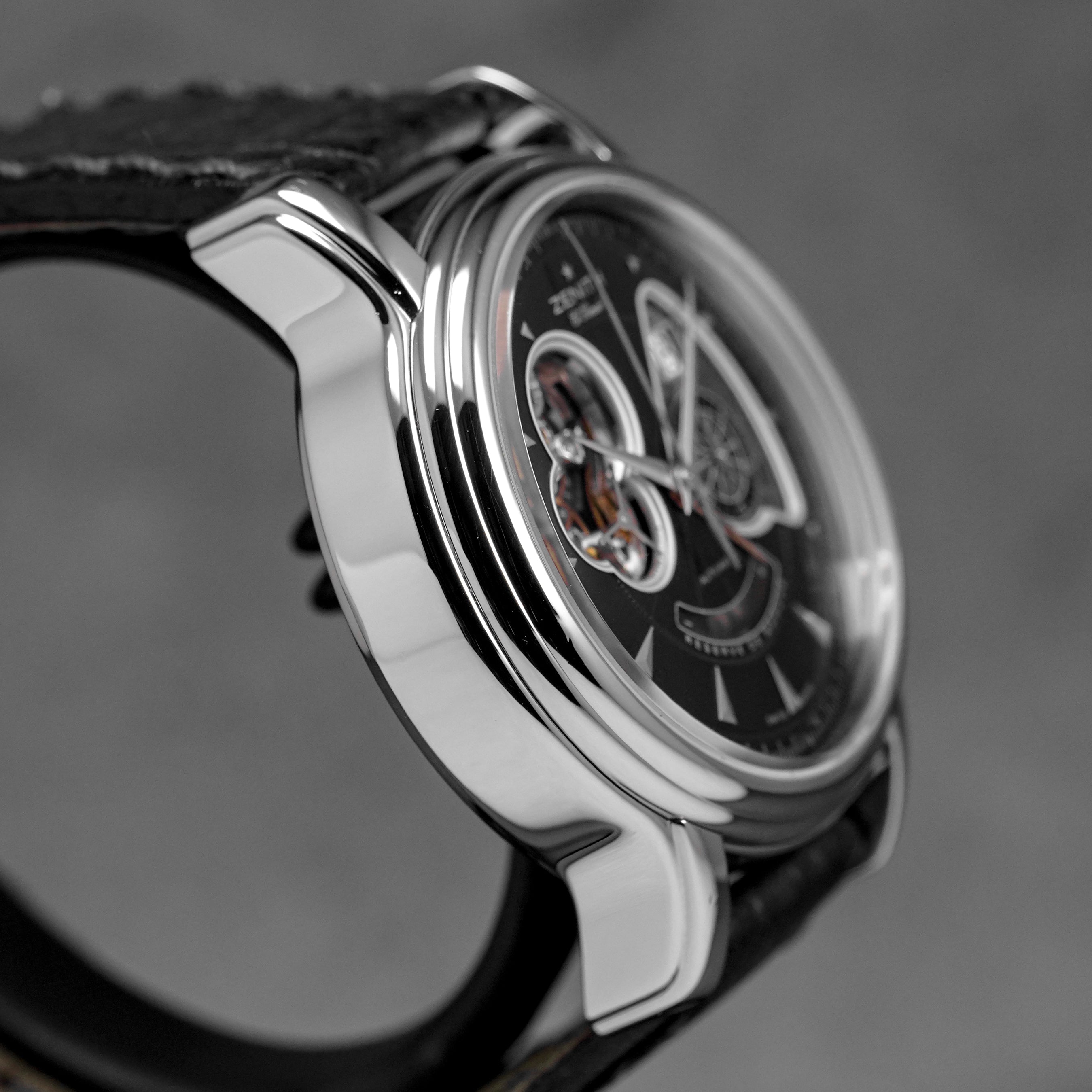 harga zenith chrono open grande date black