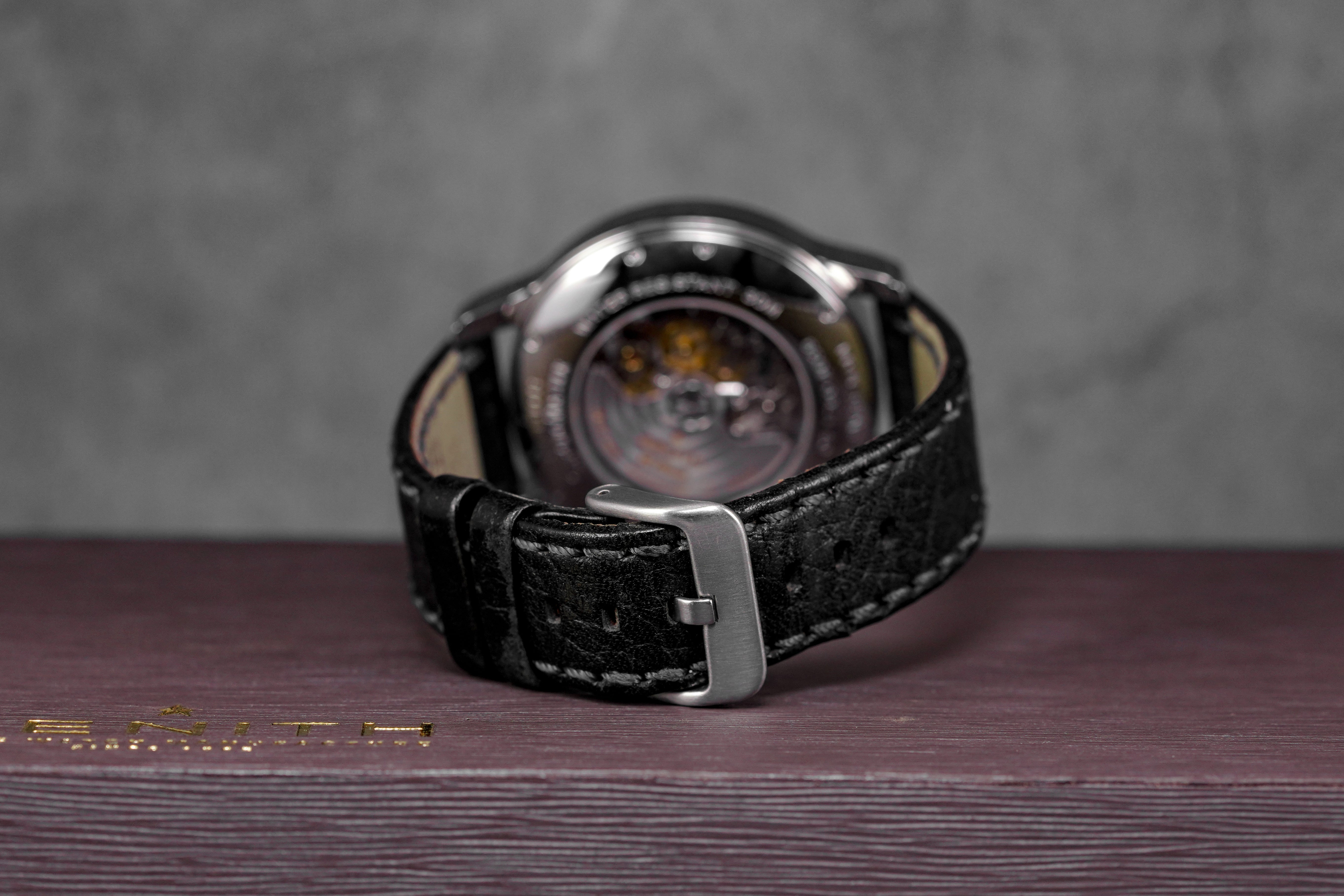 harga zenith chrono open grande date black