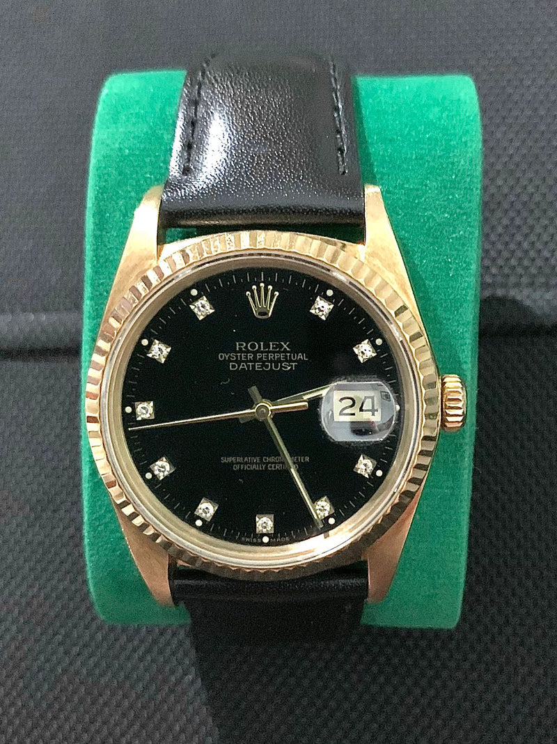 DATEJUST 36MM BLACK DIAL DIAMOND INDEX (WATCH ONLY)