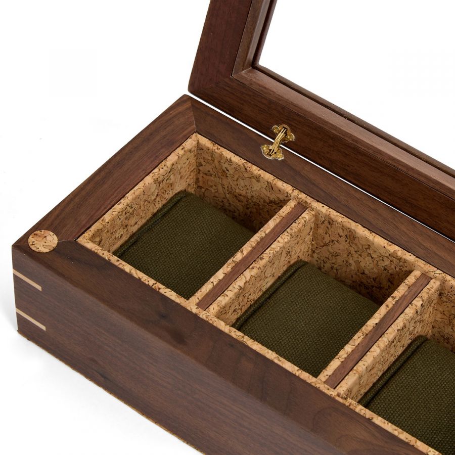 ANALOG SHIFT FLATIRON II 5-PIECE WATCH BOX WALNUT