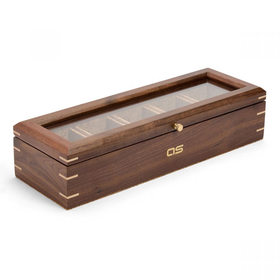 ANALOG SHIFT FLATIRON II 5-PIECE WATCH BOX WALNUT