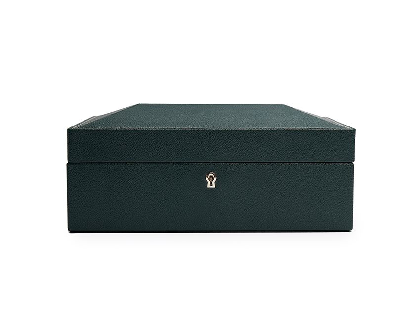 WOLF BRITISH RACING GREEN 8 PIECE WATCH BOX