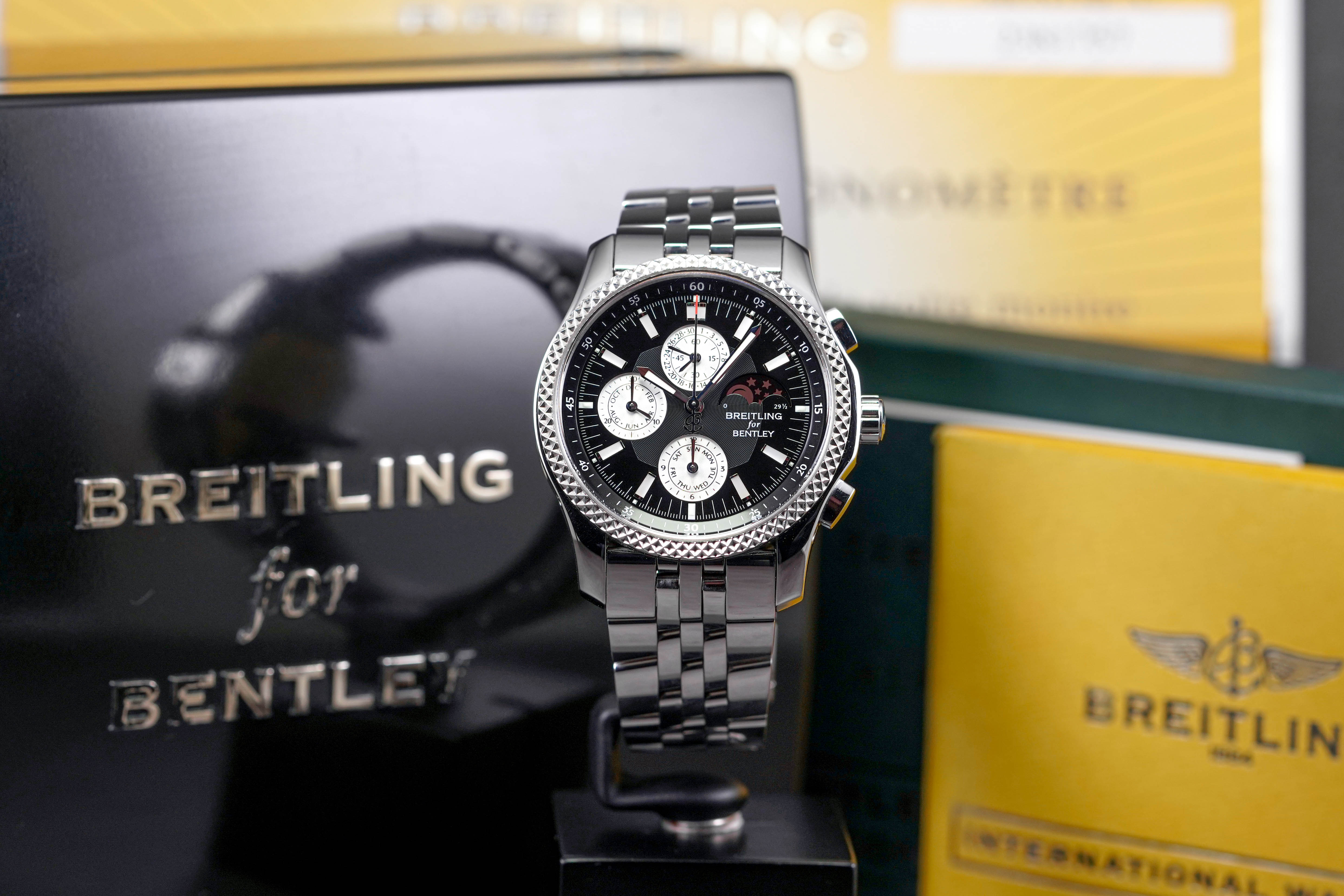 BENTLEY MARK VI PERPETUAL CALENDAR PLATINUM BEZEL BLACK DIAL (UNDATED)