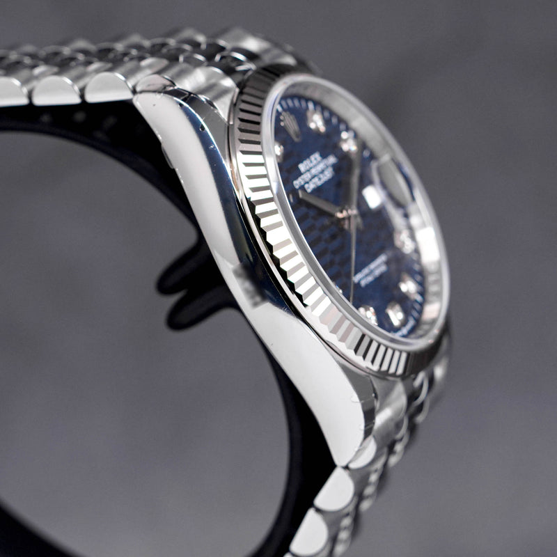 DATEJUST 36MM BLUE FLUTED DIAL DIAMOND INDEX (2023)