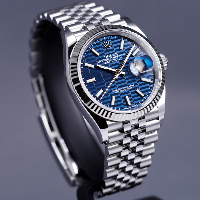 DATEJUST 36MM BLUE FLUTED DIAL FLUTED JUBILEE (2021)