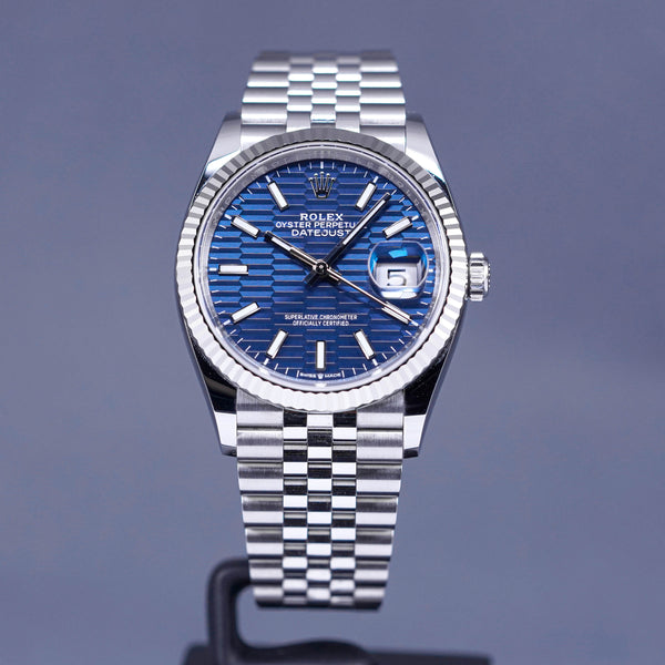 DATEJUST 36MM BLUE FLUTED DIAL FLUTED JUBILEE (2021)