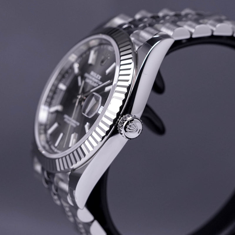 DATEJUST 41MM FLUTED JUBILEE RHODIUM DIAL (2022)