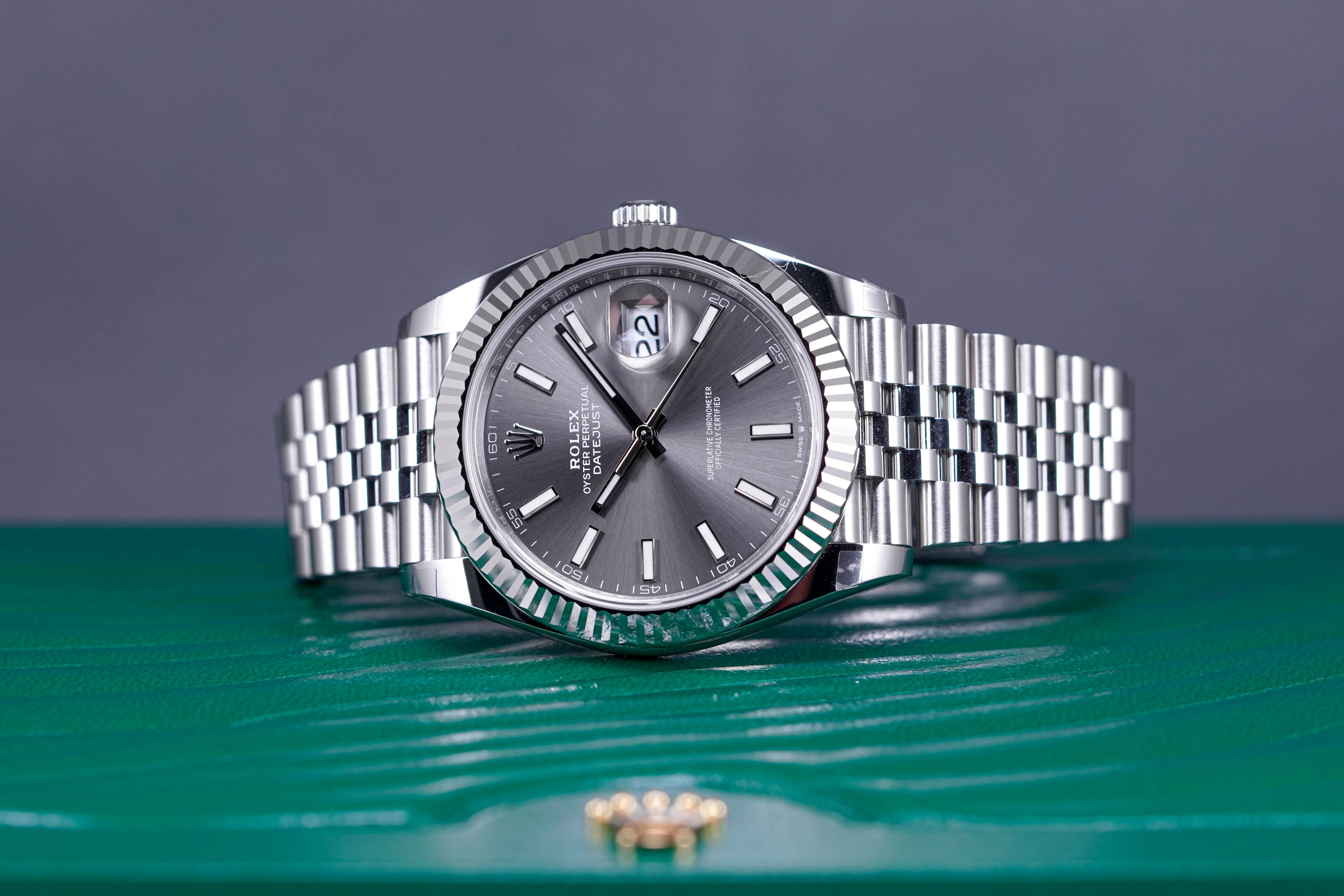 DATEJUST 41MM FLUTED JUBILEE RHODIUM DIAL (2022)