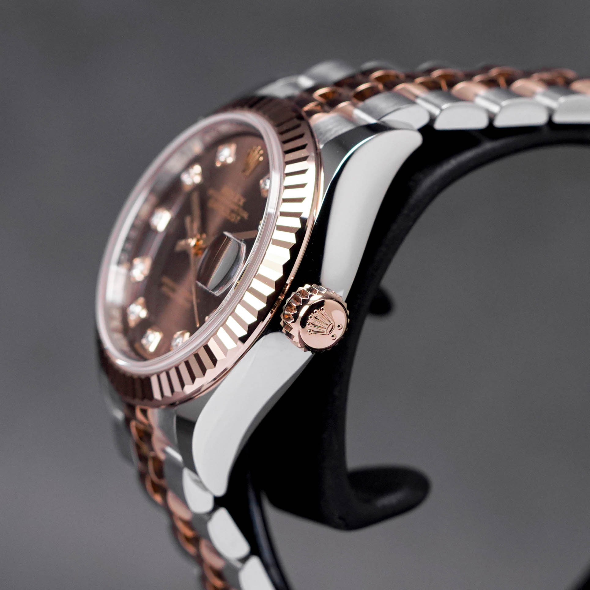 DATEJUST 28MM TWOTONE ROSEGOLD CHOCO DIAMOND DIAL (2023)