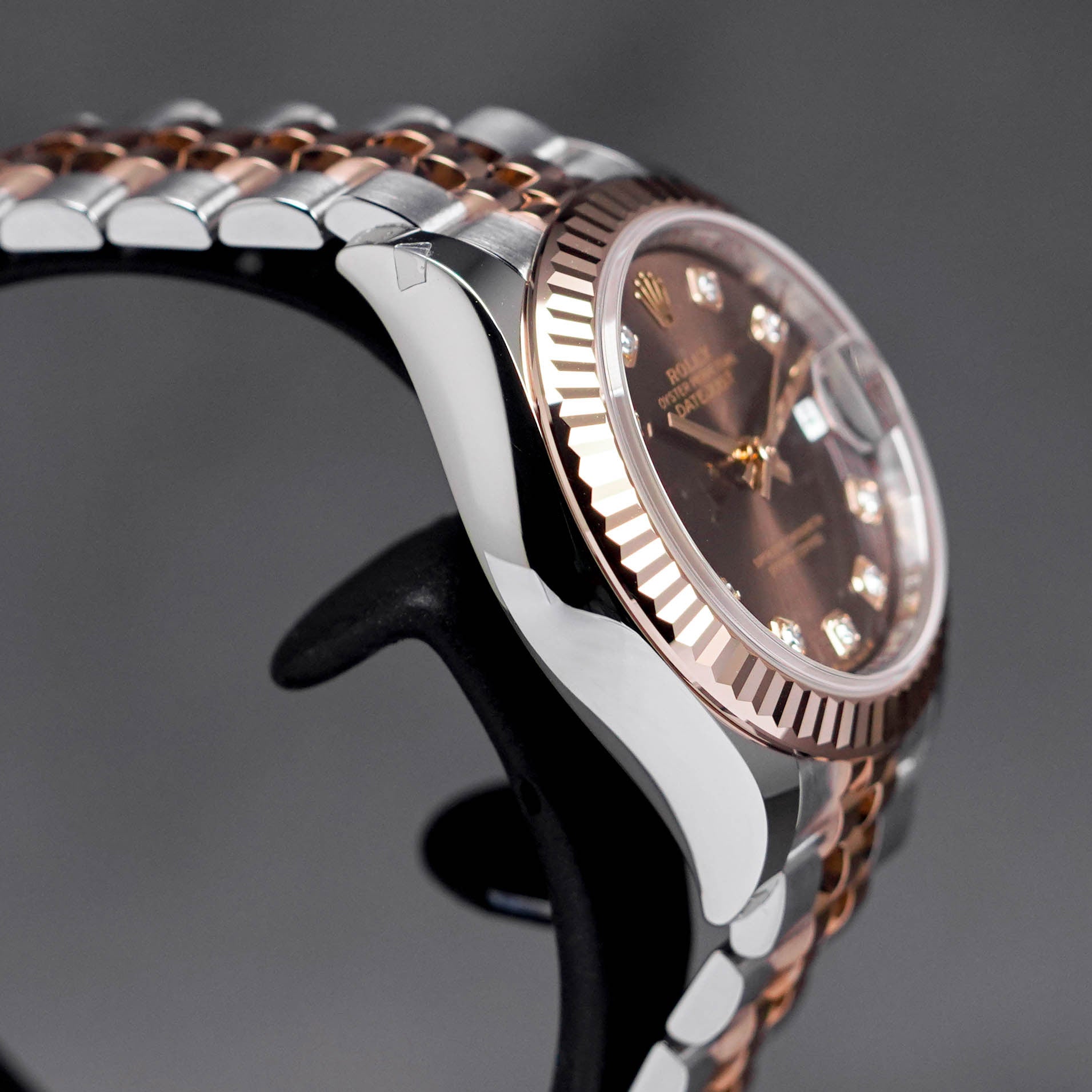 DATEJUST 28MM TWOTONE ROSEGOLD CHOCO DIAMOND DIAL (2023)