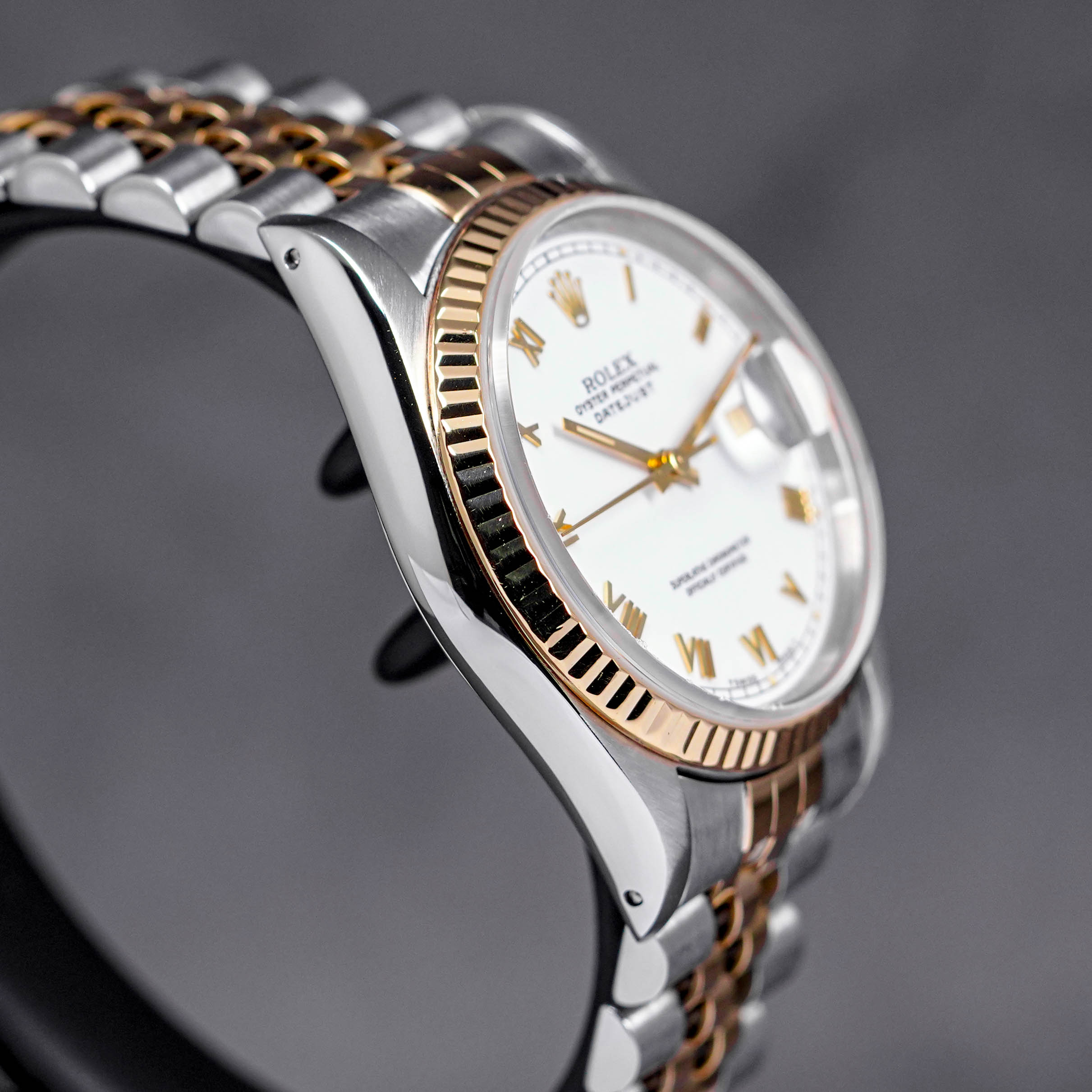 DATEJUST 36MM TWOTONE YELLOWGOLD WHITE ROMAN INDEX DIAL (WATCH ONLY)