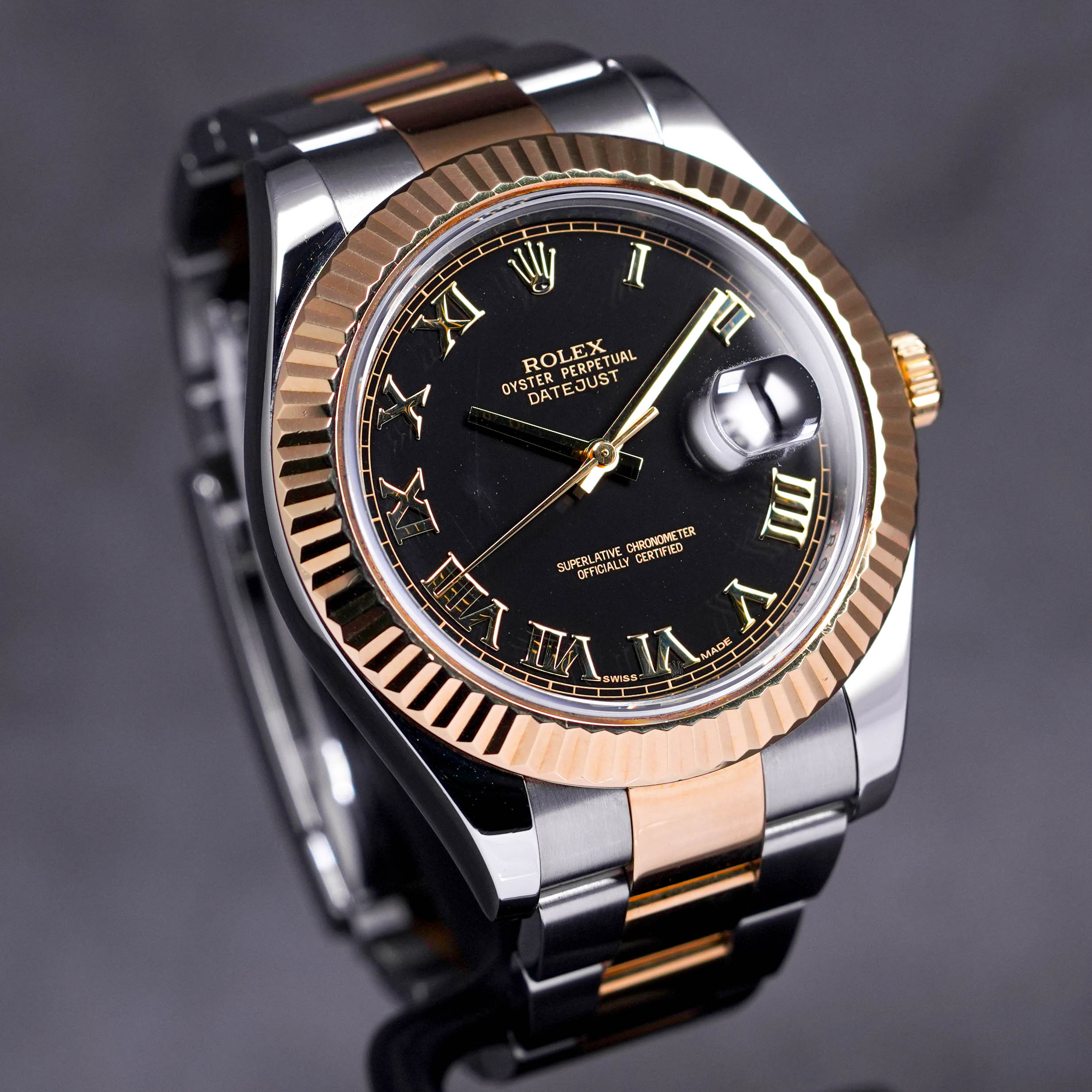 DATEJUST II TWOTONE YELLOWGOLD BLACK DIAL (WATCH ONLY)