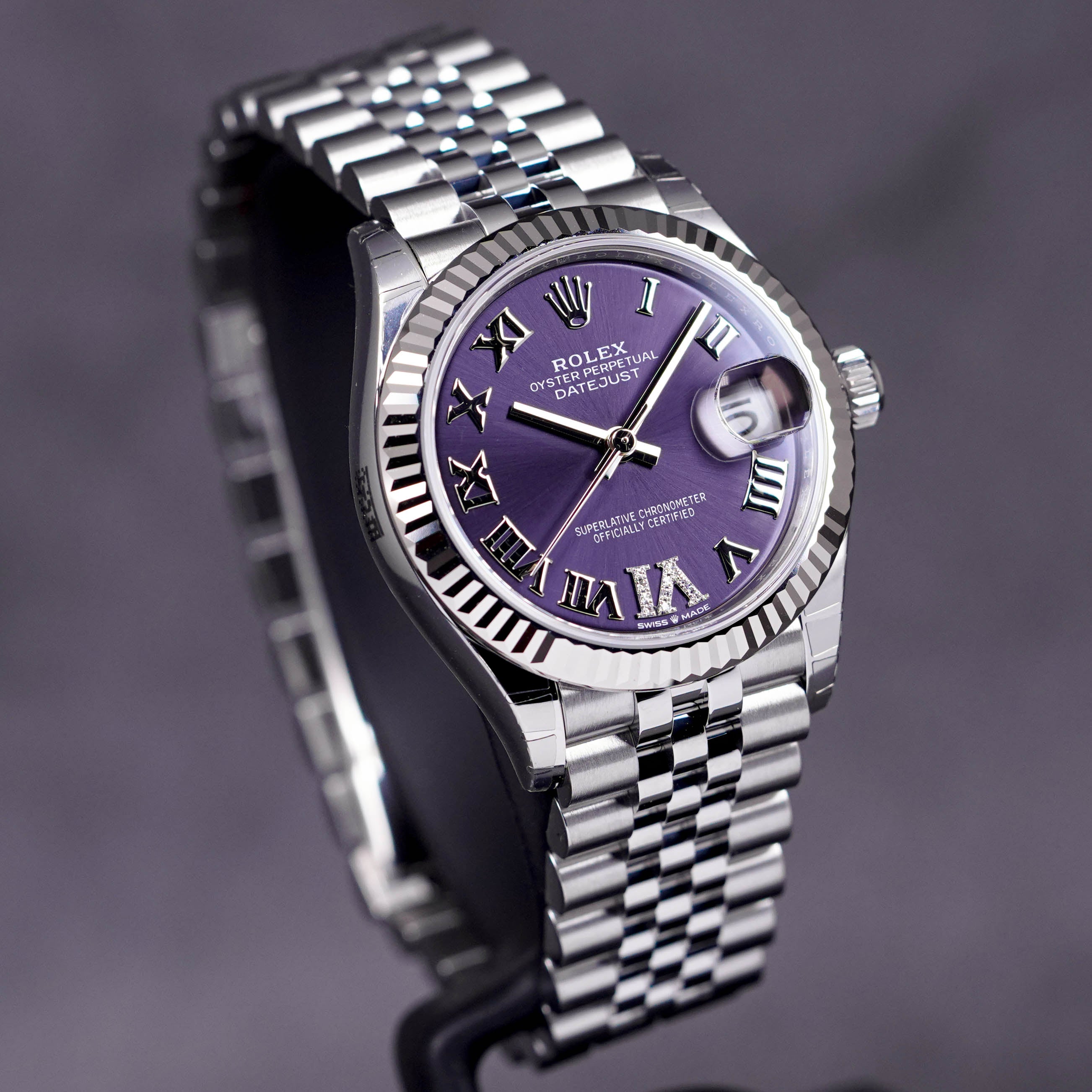 DATEJUST 31MM AUBERGINE ROMAN DIAL DIAMOND ON VI (2023)