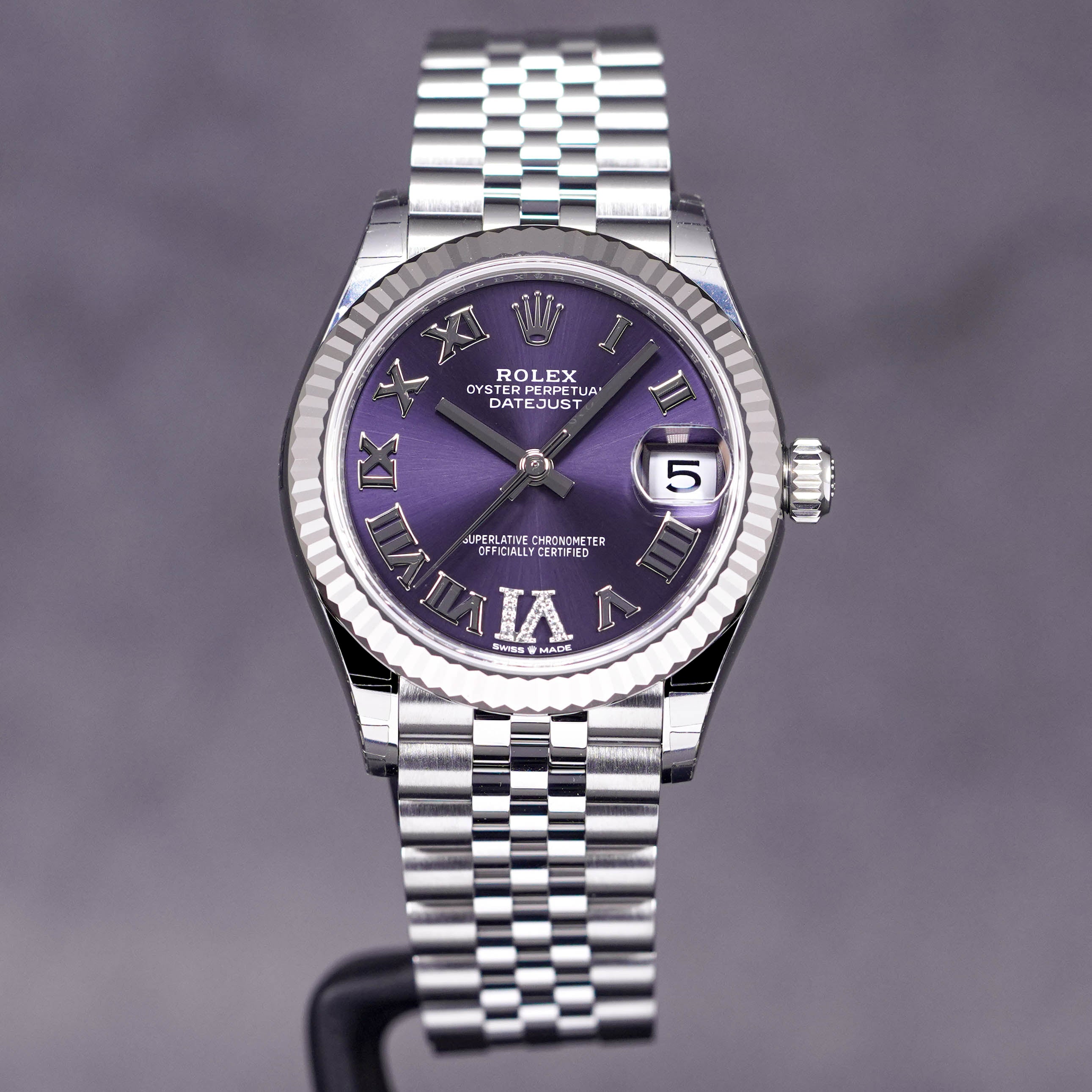 DATEJUST 31MM AUBERGINE ROMAN DIAL DIAMOND ON VI (2023)