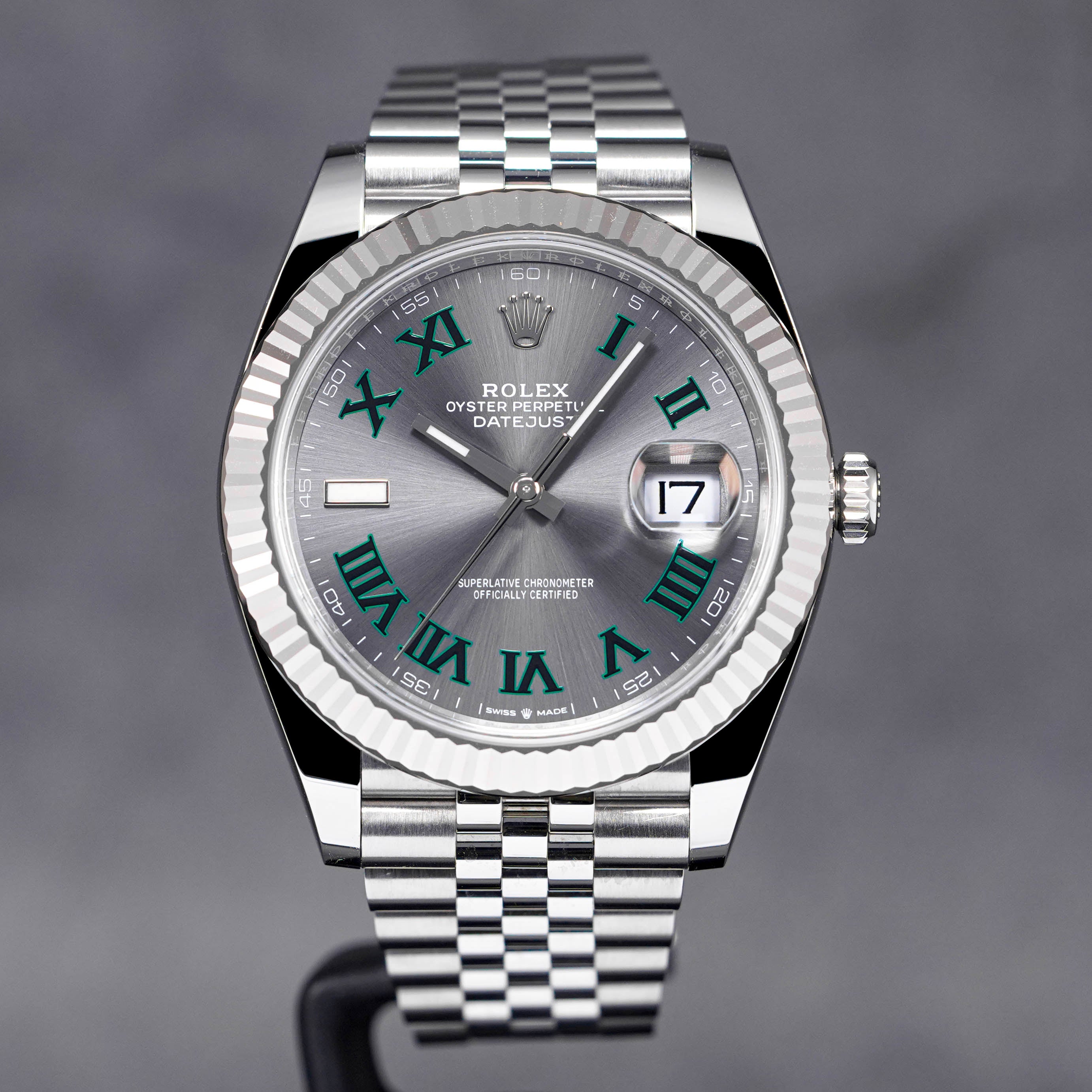 ROLEX DATEJUST 41MM FLUTED WIMBLEDON DIAL (2022) IDWX