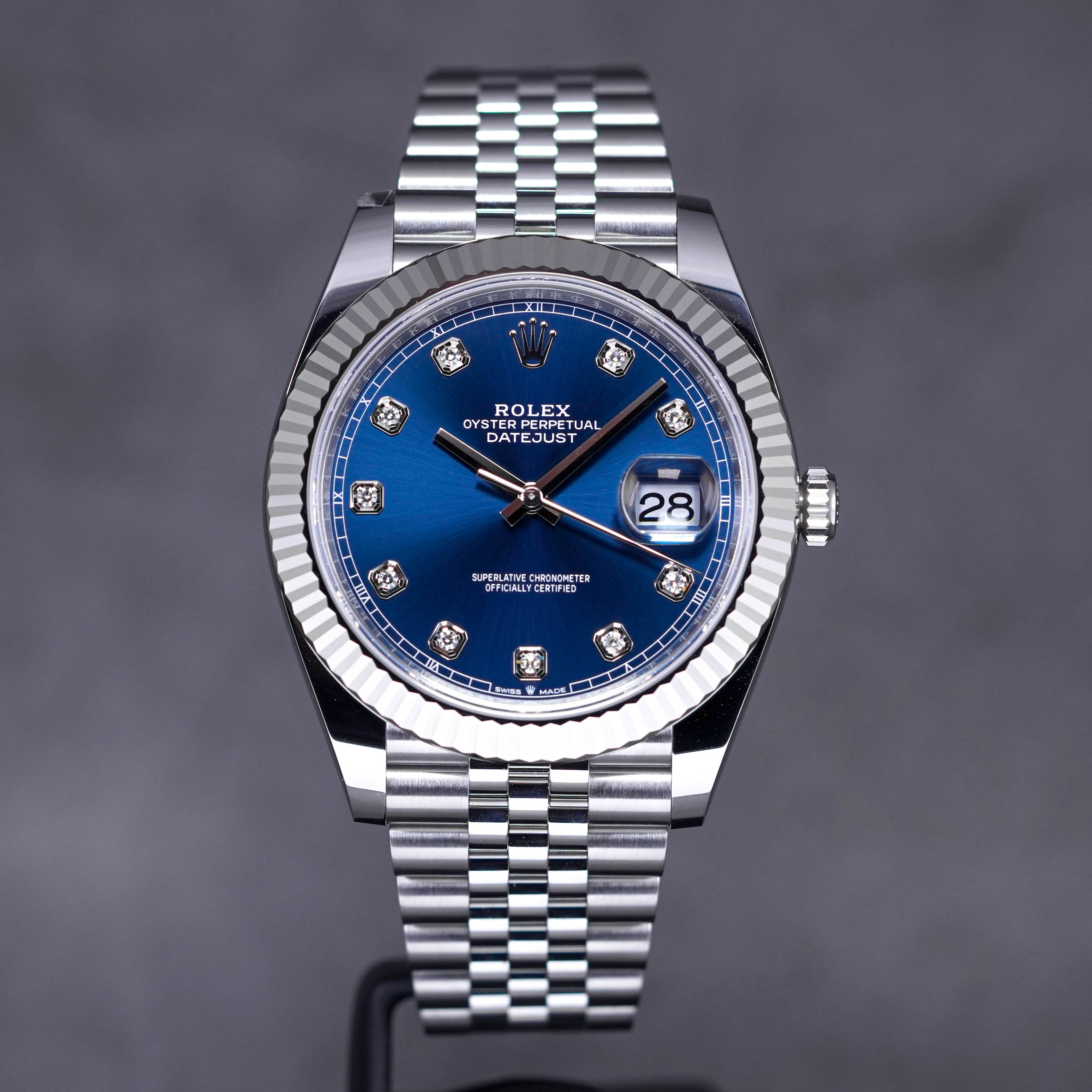 DATEJUST 41MM BLUE FLUTED JUBILEE DIAMOND INDEX (2022)