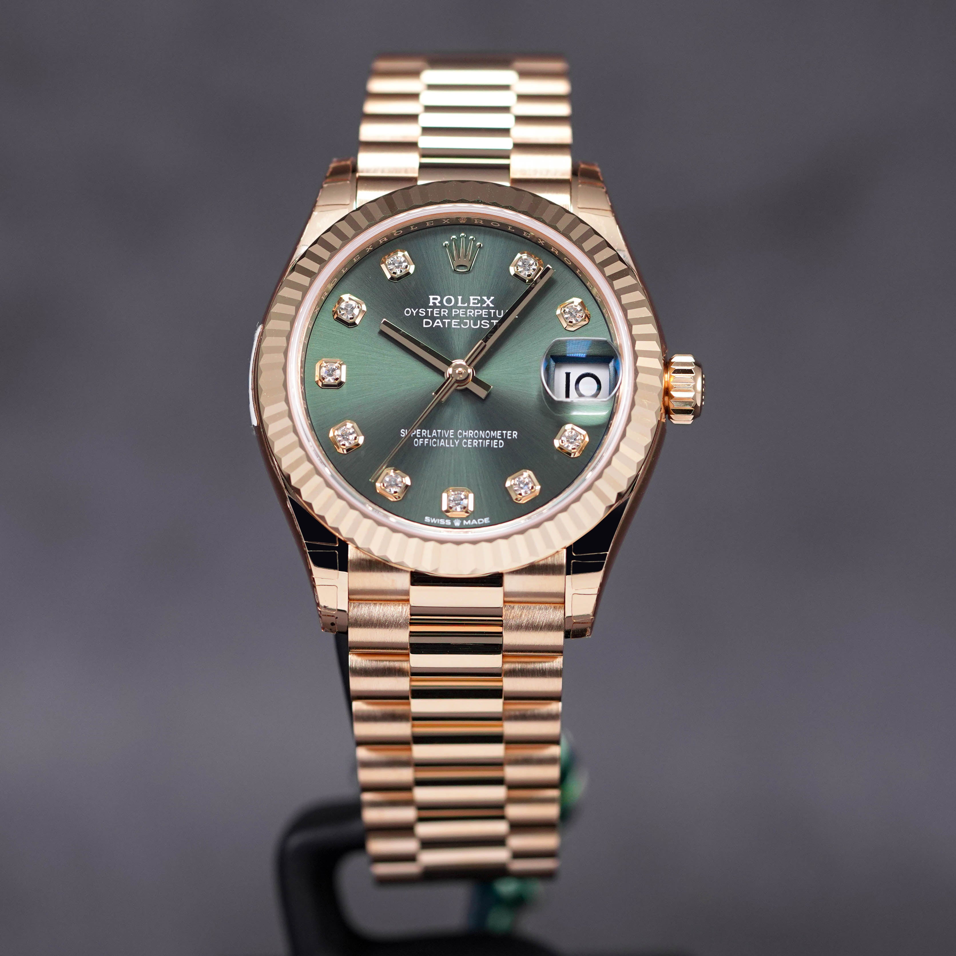 DATEJUST 31MM YELLOWGOLD GREEN DIAMOND DIAL (2023)