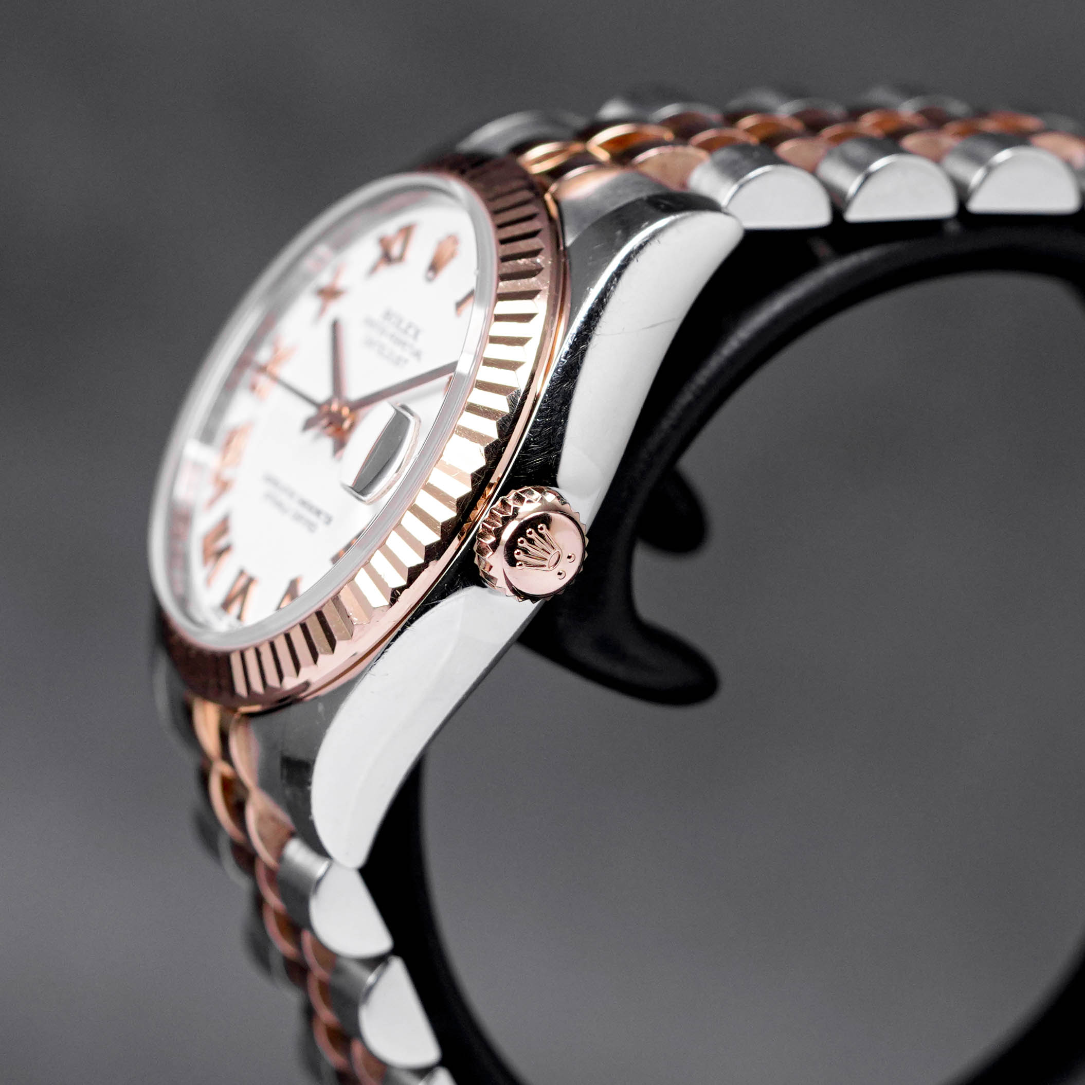 DATEJUST 31MM TWOTONE ROSEGOLD WHITE ROMAN DIAL (2015)