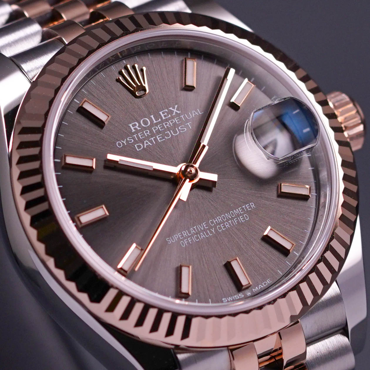 DATEJUST 31MM TWOTONE ROSEGOLD RHODIUM DIAL