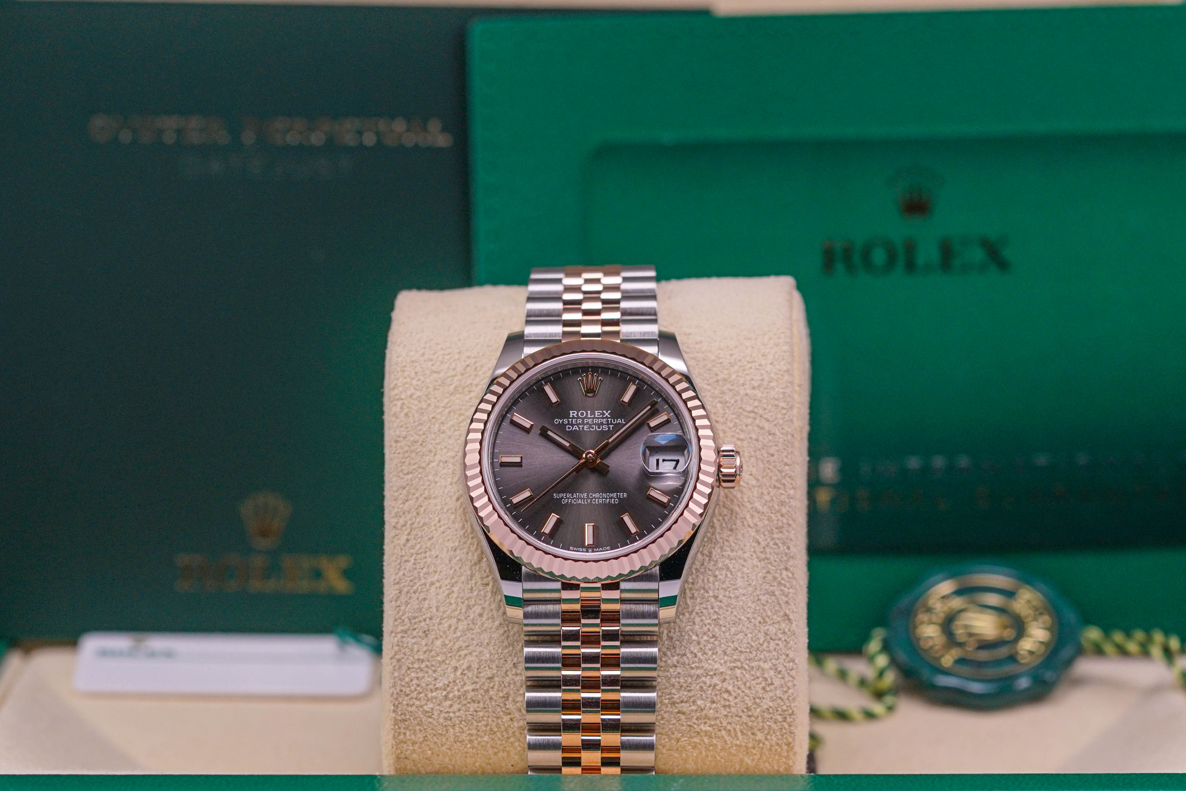 DATEJUST 31MM TWOTONE ROSEGOLD RHODIUM DIAL