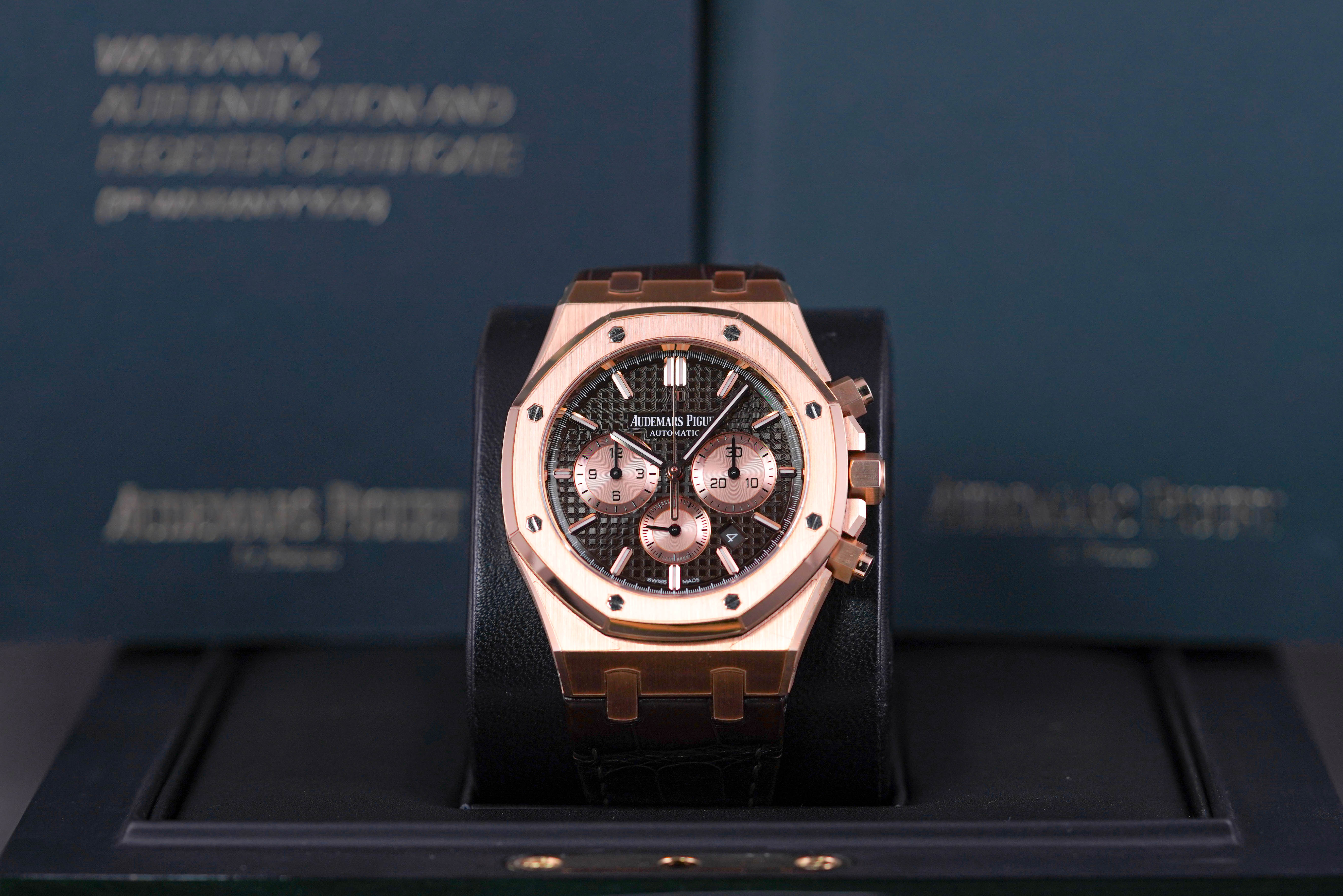 ROYAL OAK CHRONOGRAPH 41MM ROSEGOLD CHOCO DIAL (2017)