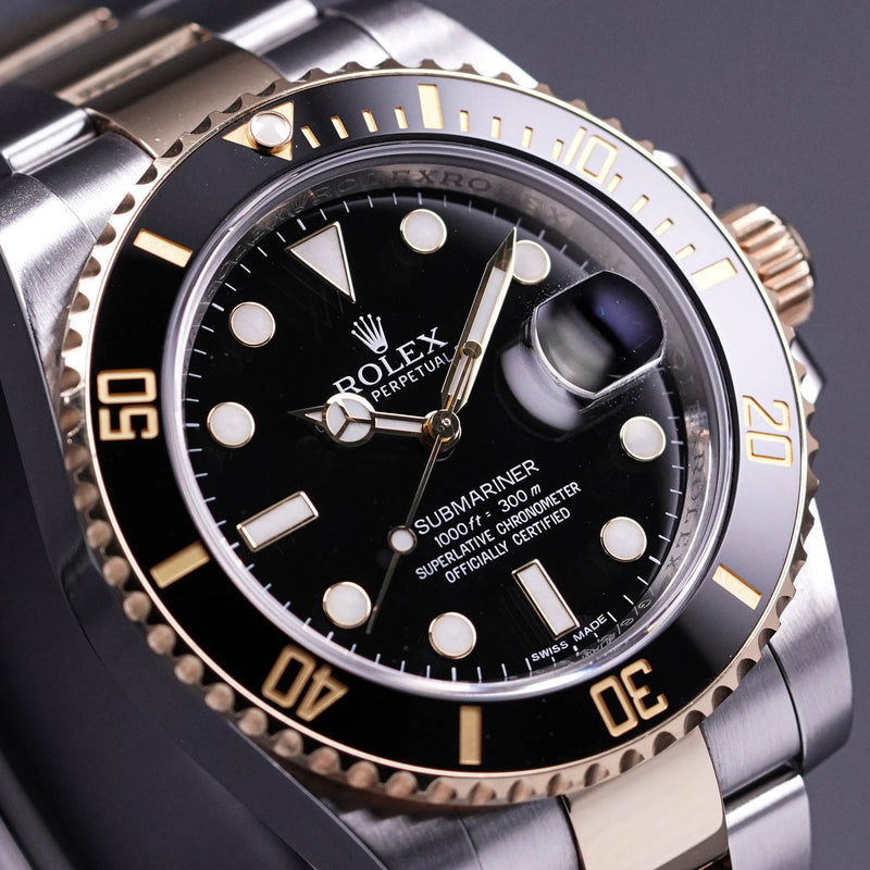 SUBMARINER DATE 40MM TWOTONE YELLOWGOLD BLACK DIAL (2013)