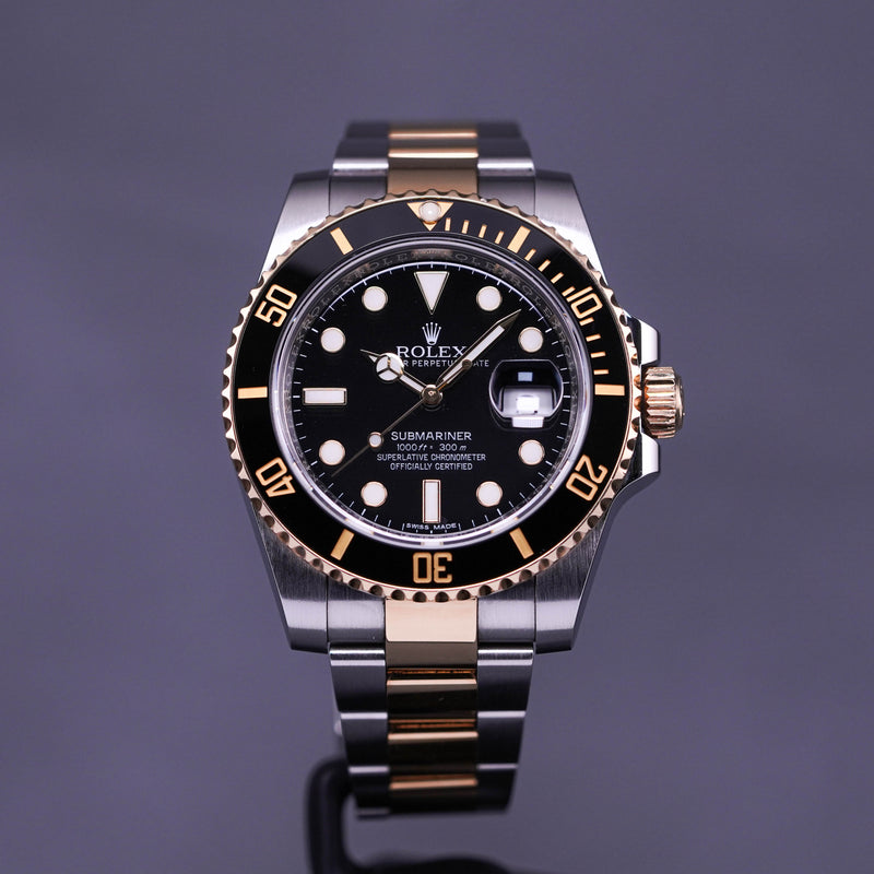SUBMARINER DATE 40MM TWOTONE YELLOWGOLD BLACK DIAL (2016)