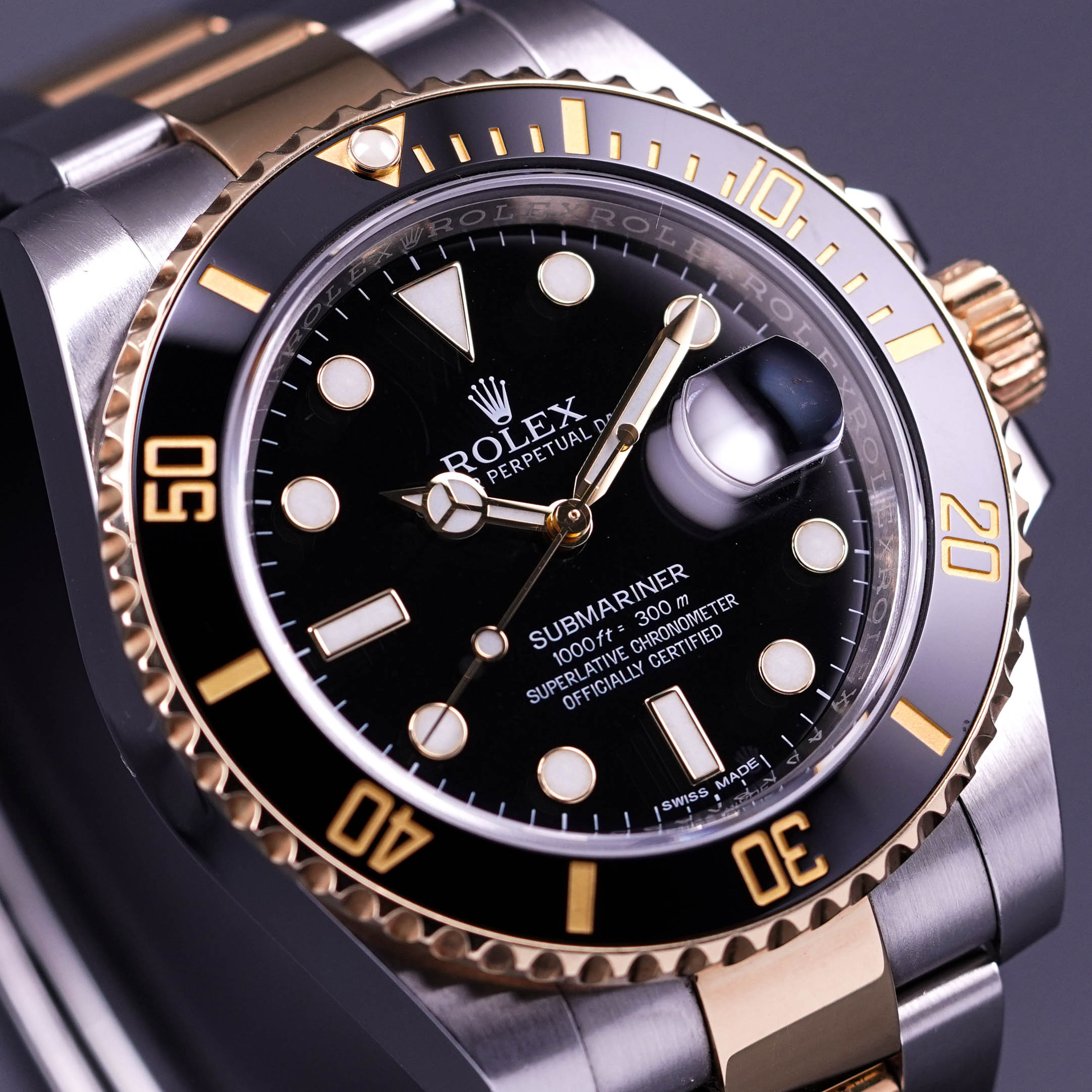 SUBMARINER DATE 40MM TWOTONE YELLOWGOLD BLACK DIAL (2016)