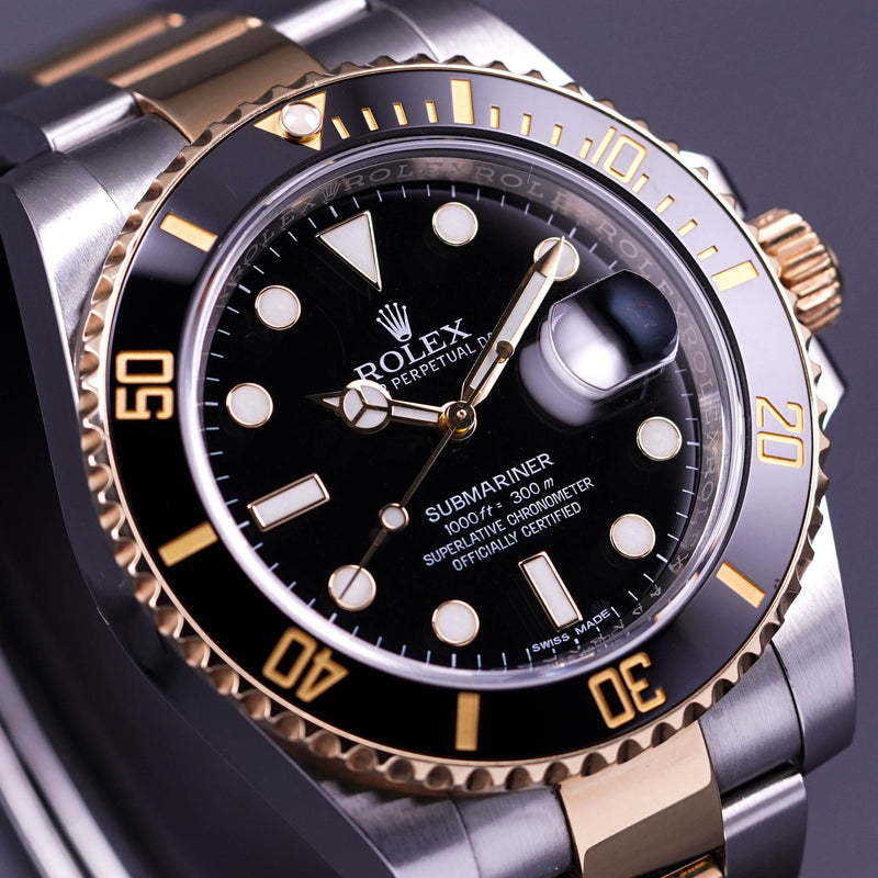 SUBMARINER DATE 40MM TWOTONE YELLOWGOLD BLACK DIAL (2016)