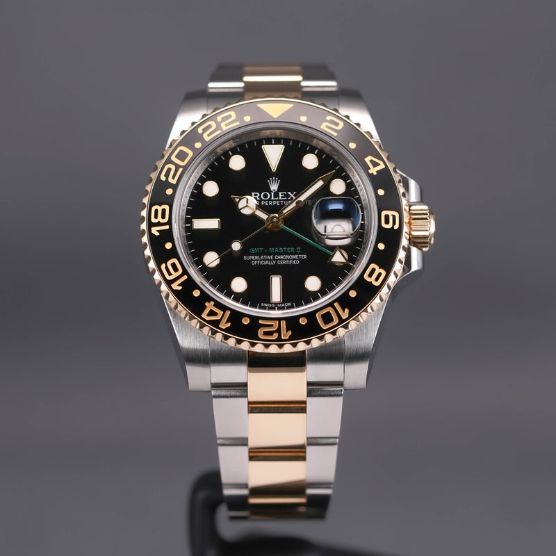 GMT MASTER-II TWO TONE YELLOWGOLD BLACK DIAL (2013)