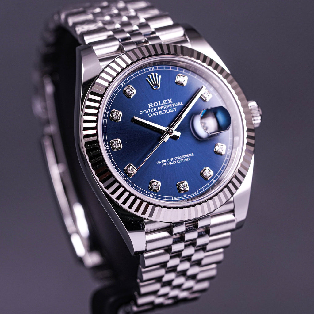 ROLEX DATEJUST 41MM FLUTED JUBILEE BLUE DIAMOND DIAL (2022) - IDWX