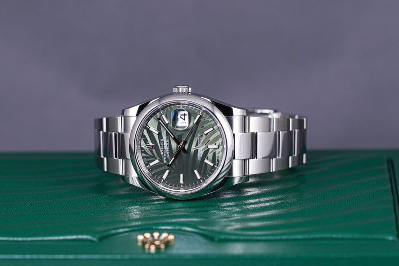 ROLEX DATEJUST 36 DOMED OYSTER GREEN PALM DIAL (2022)