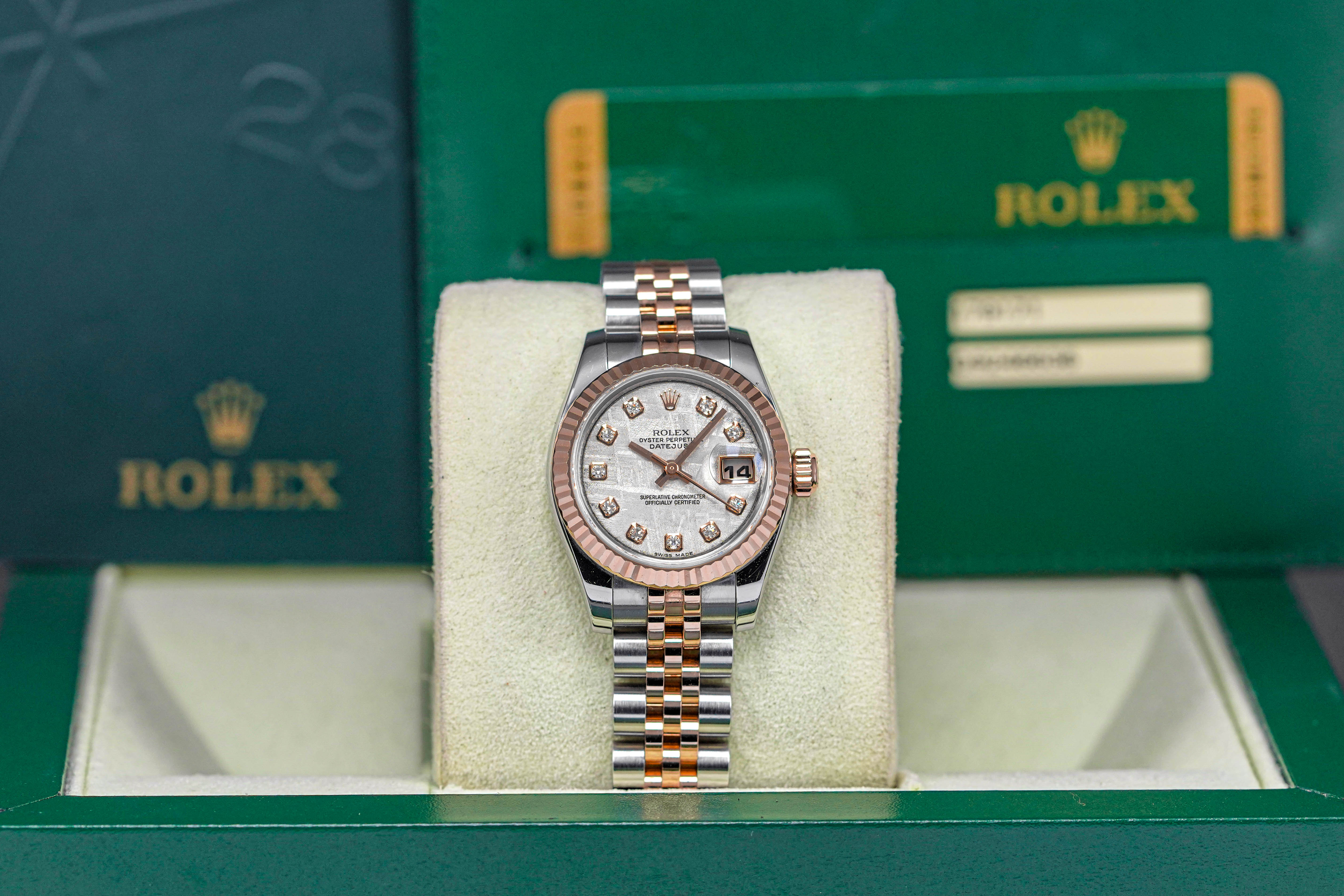 DATEJUST 26MM TWOTONE ROSEGOLD METEORITE DIAMOND DIAL (2012)