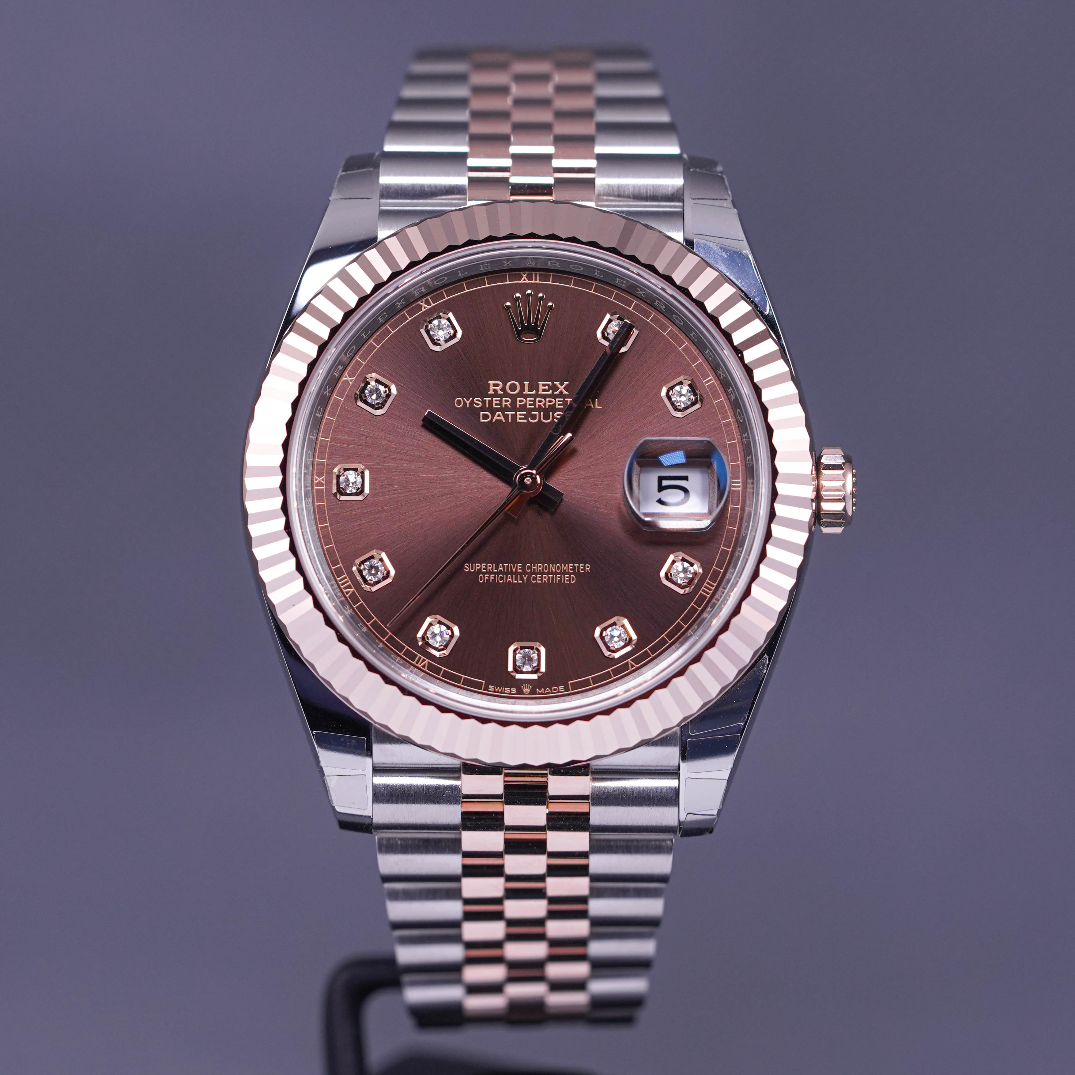 DATEJUST 41MM TWOTONE ROSEGOLD FLUTED JUBILEE CHOCO DIAMOND DIAL (2022)
