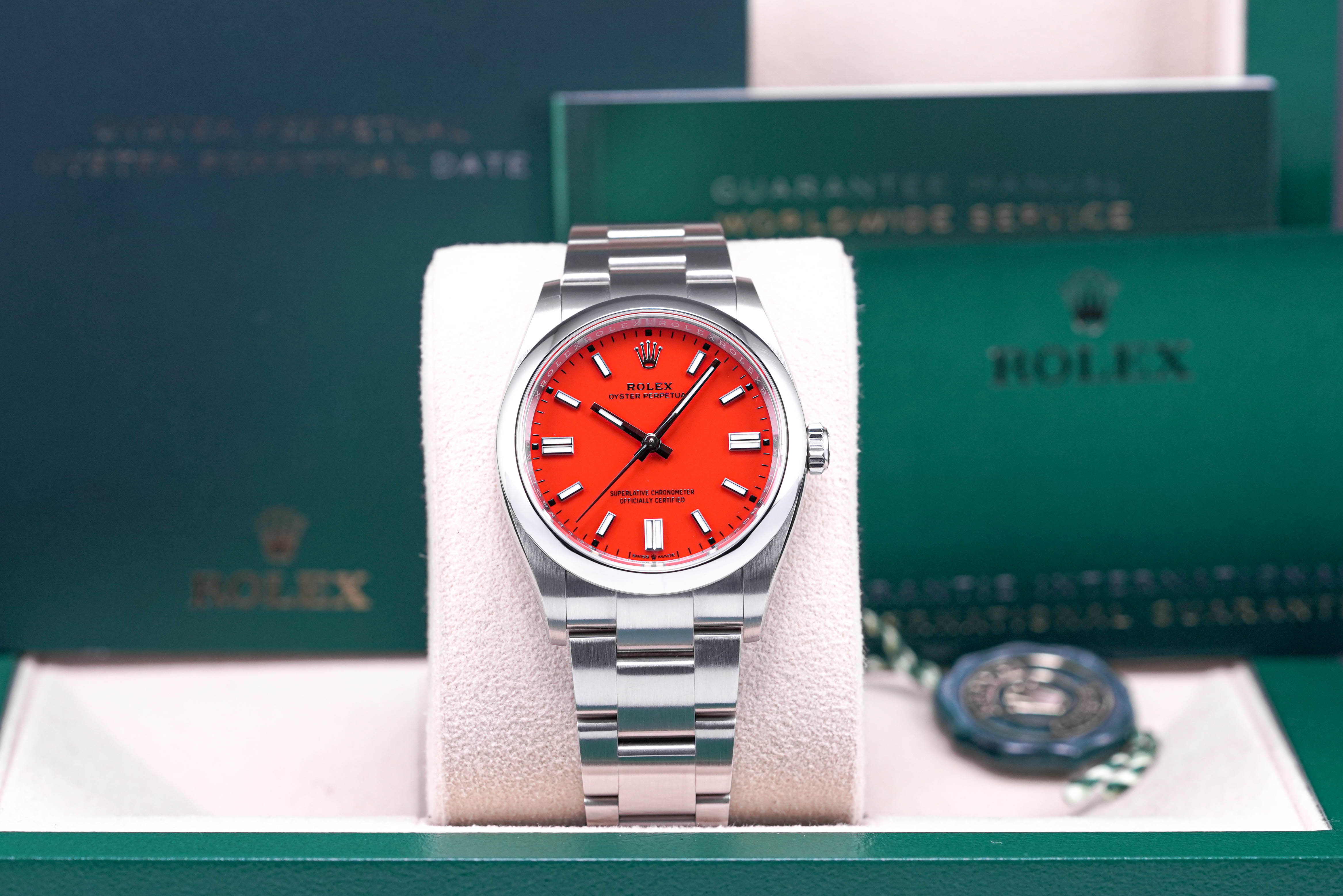 OYSTER PERPETUAL 36MM RED CORAL DIAL (2022)
