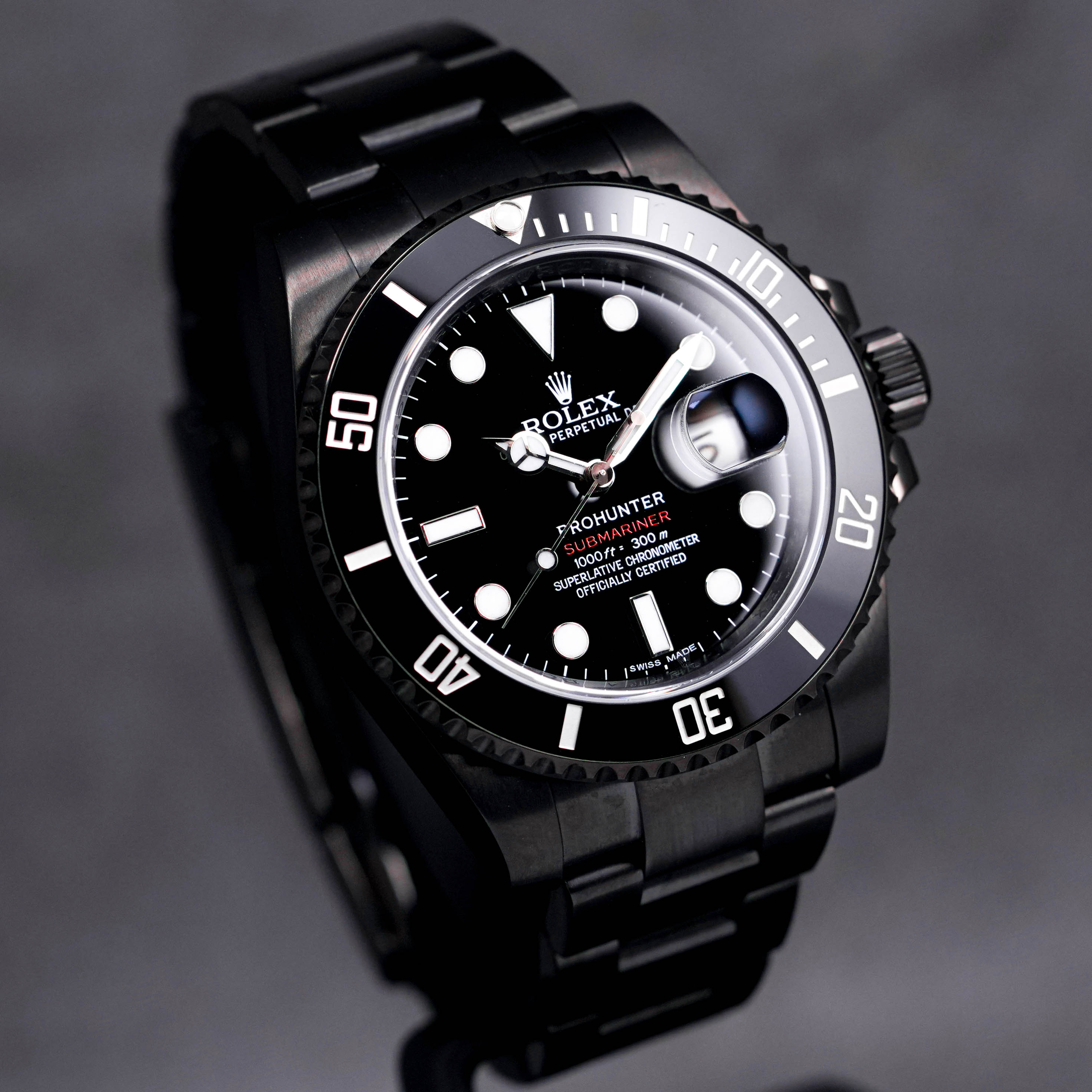 SUBMARINER DATE 'STEALTH' PRO HUNTER DLC CUSTOM 'G SERIES' (CIRCA 2010)