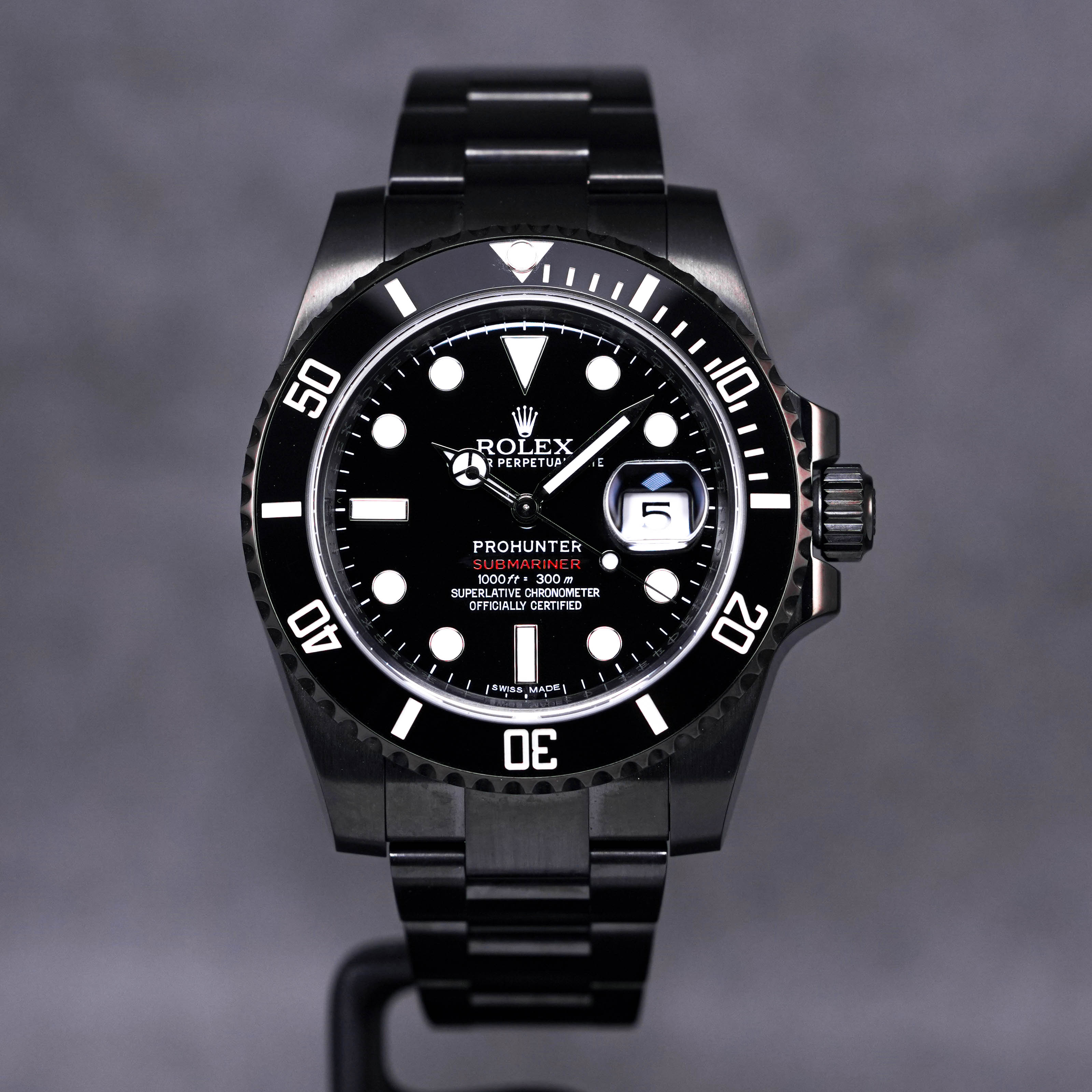 SUBMARINER DATE 'STEALTH' PRO HUNTER DLC CUSTOM 'G SERIES' (CIRCA 2010)