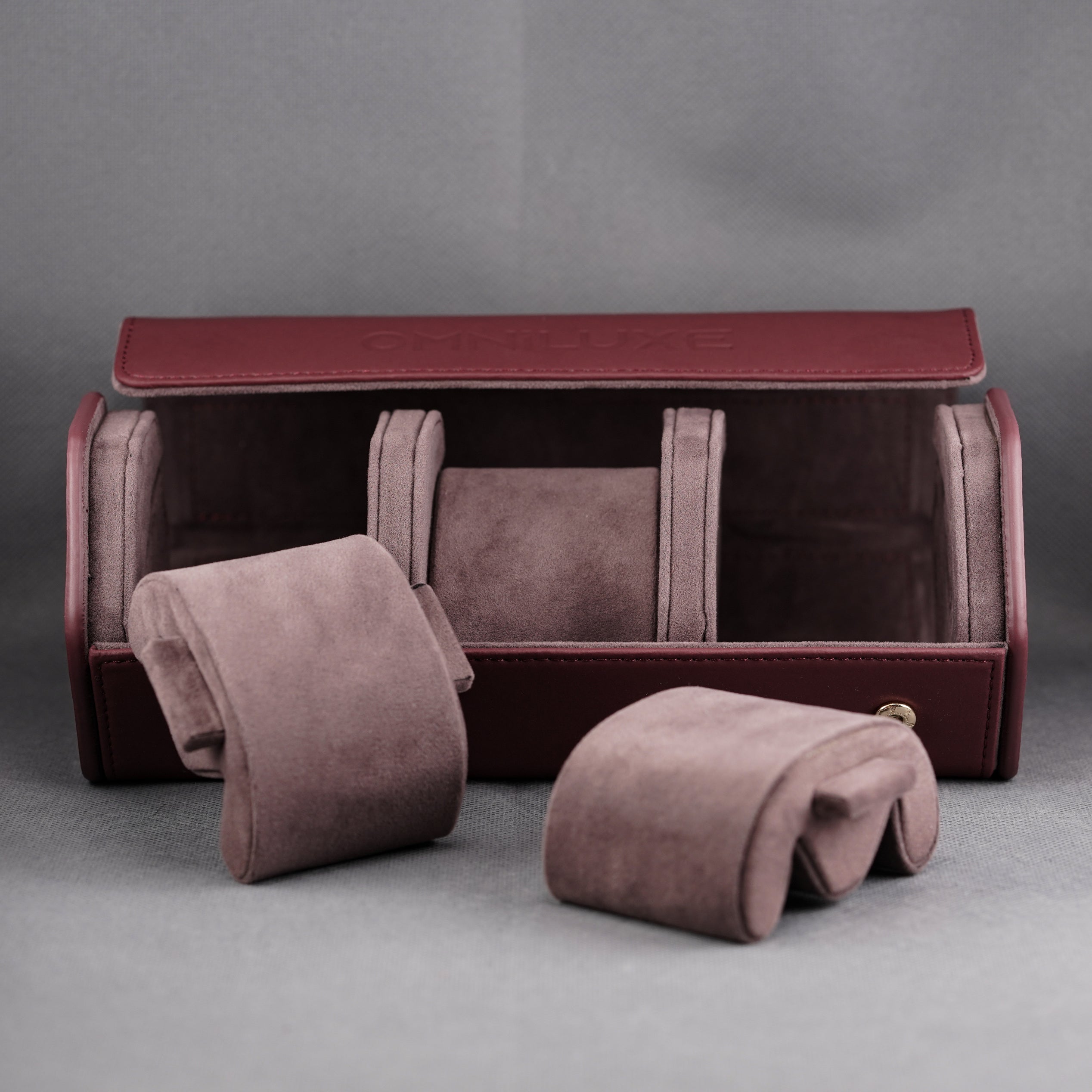 WATCH TRIPLE POUCH MAROON 'OMNILUXE' EDITION