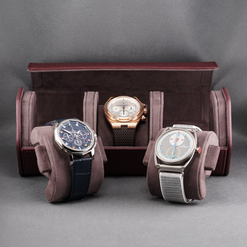 WATCH TRIPLE POUCH MAROON 'OMNILUXE' EDITION
