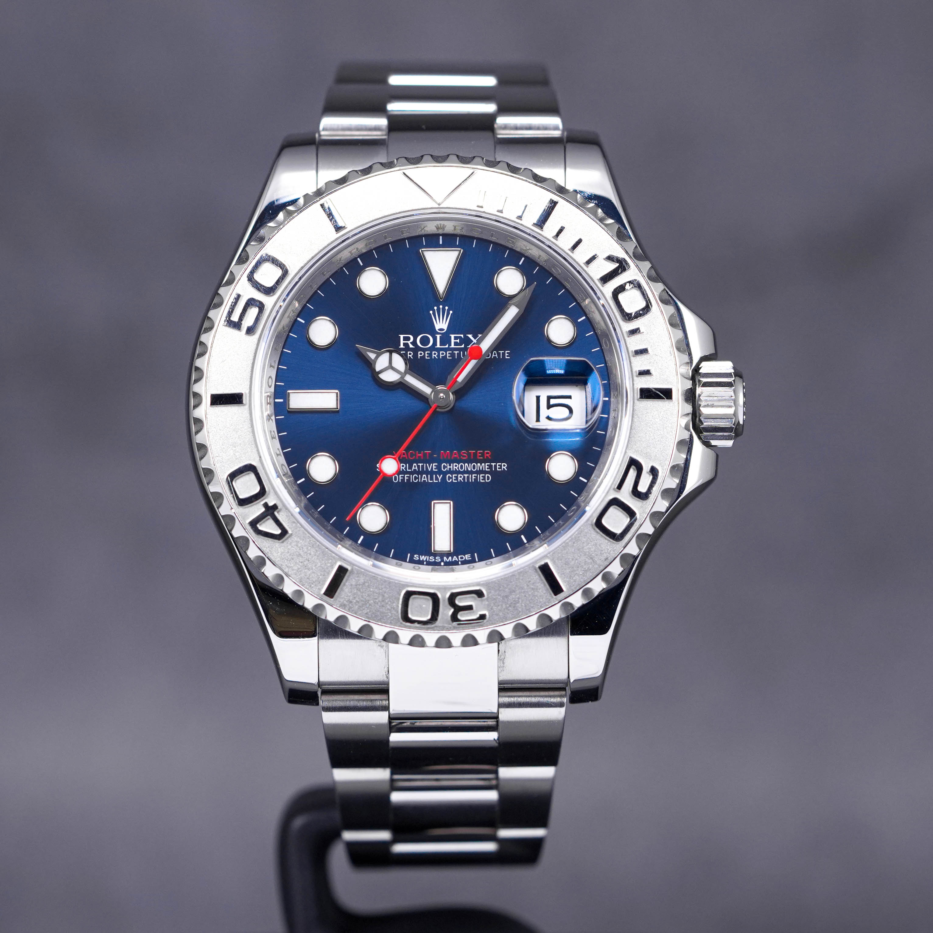 ROLEX YACHTMASTER 40MM PLATINUM BLUE DIAL (2014) IDWX