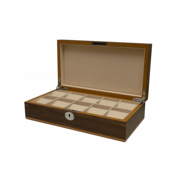 CLIPPERTON 10 WATCH BOX IN BROWN WOOD