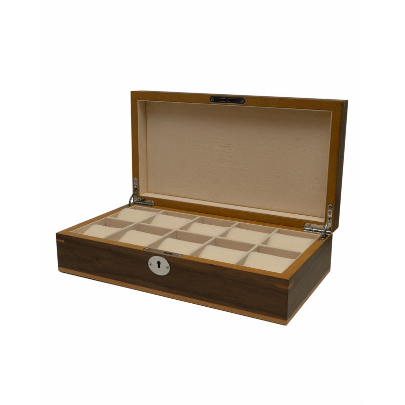 CLIPPERTON 10 WATCH BOX IN BROWN WOOD