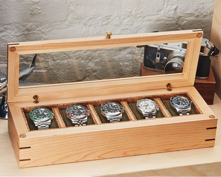 ANALOG SHIFT FLATIRON II 5-PIECE WATCH BOX NATURAL