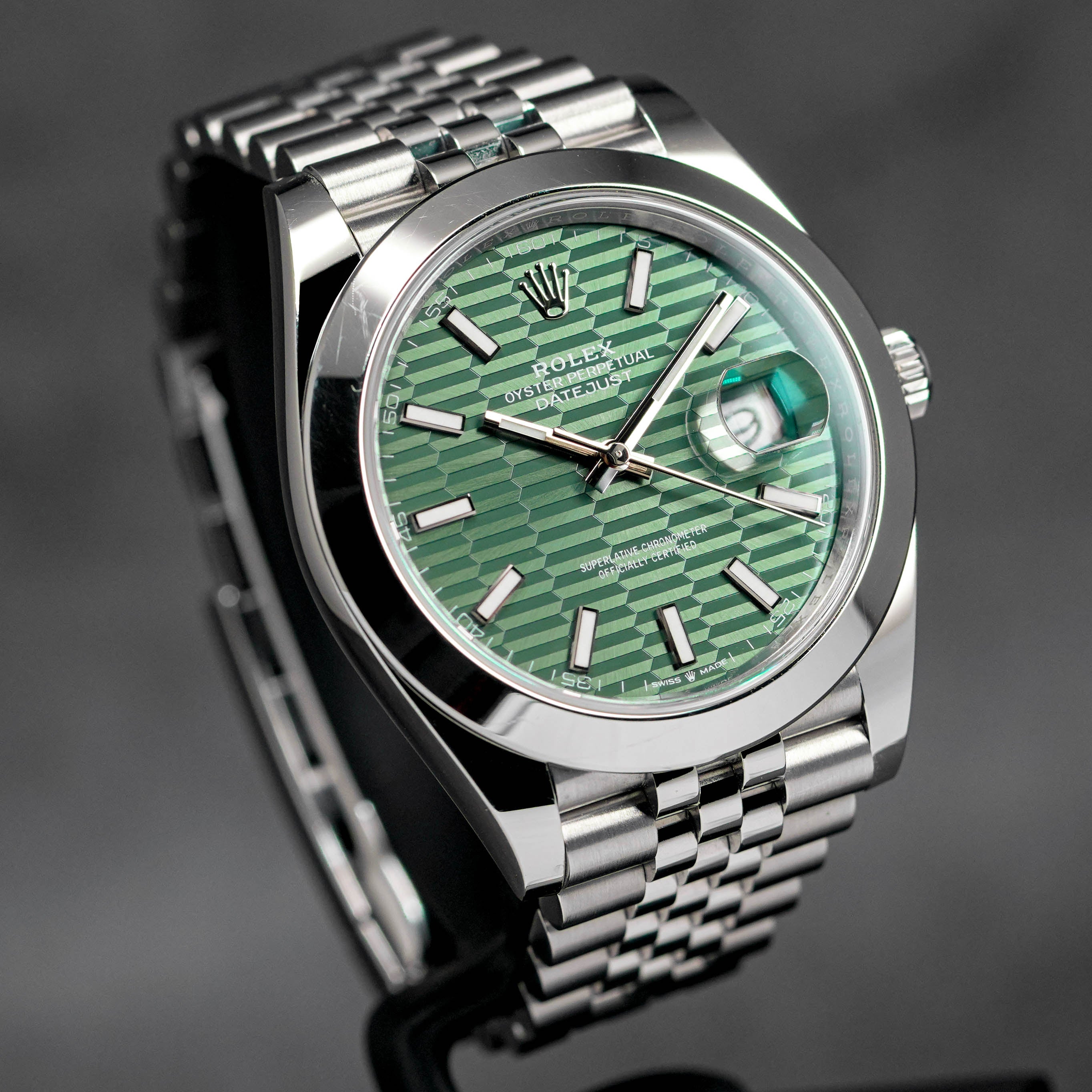 DATEJUST 41MM GREEN FLUTED DIAL (2022)