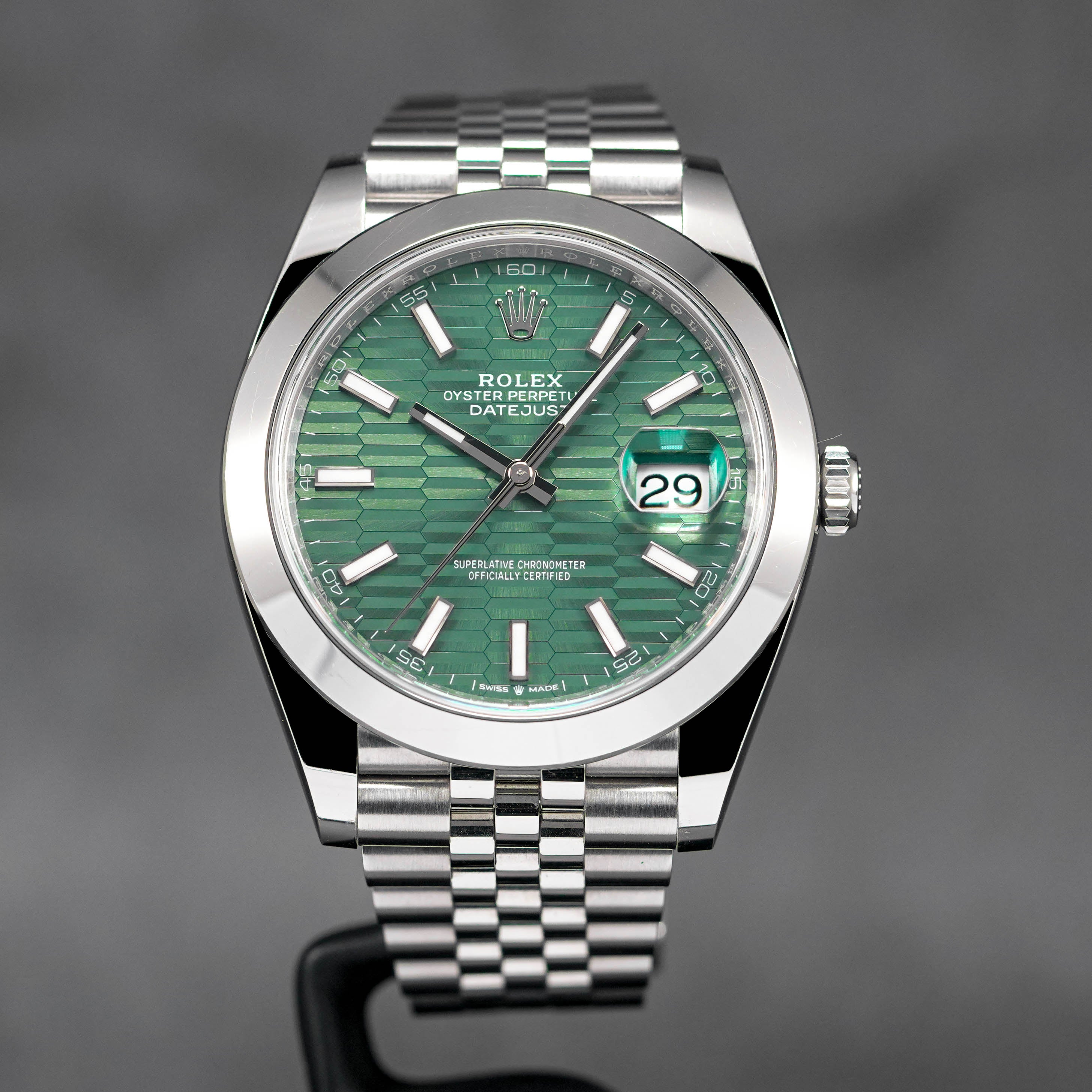 DATEJUST 41MM GREEN FLUTED DIAL (2022)